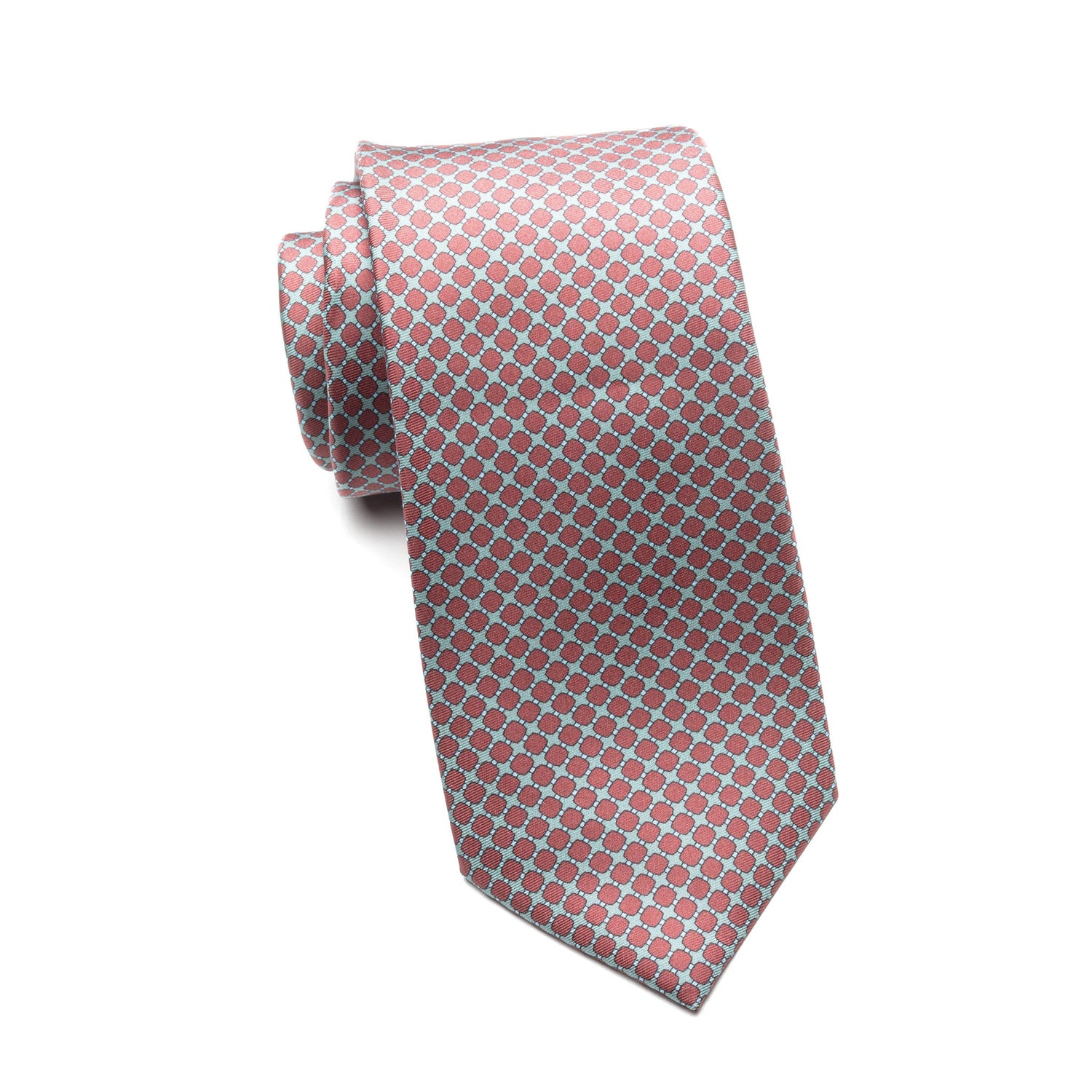 Mens Ledberry Silk Tie – Coral Reef Dot