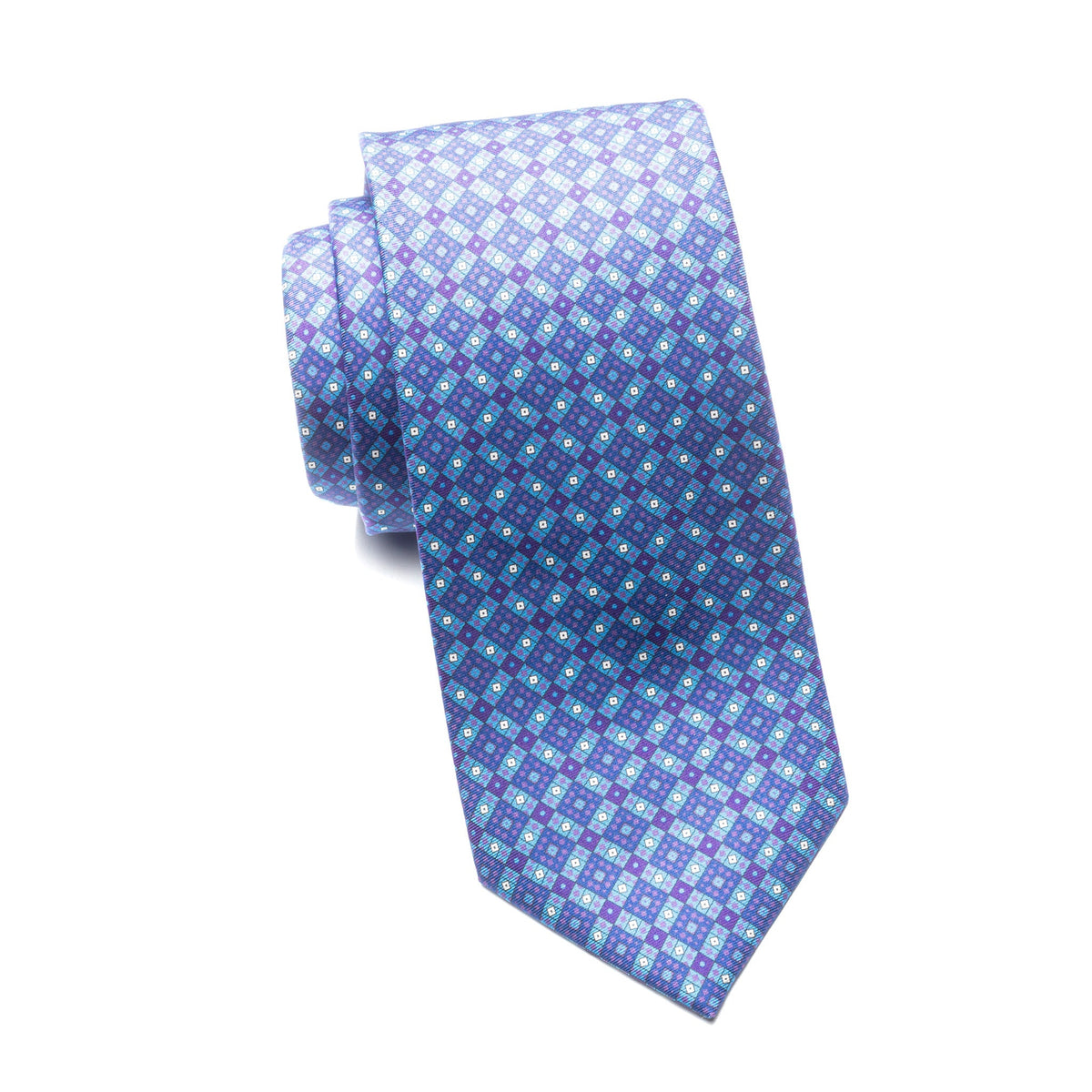 Mens Ledberry Silk Tie – Lavender Mosaic
