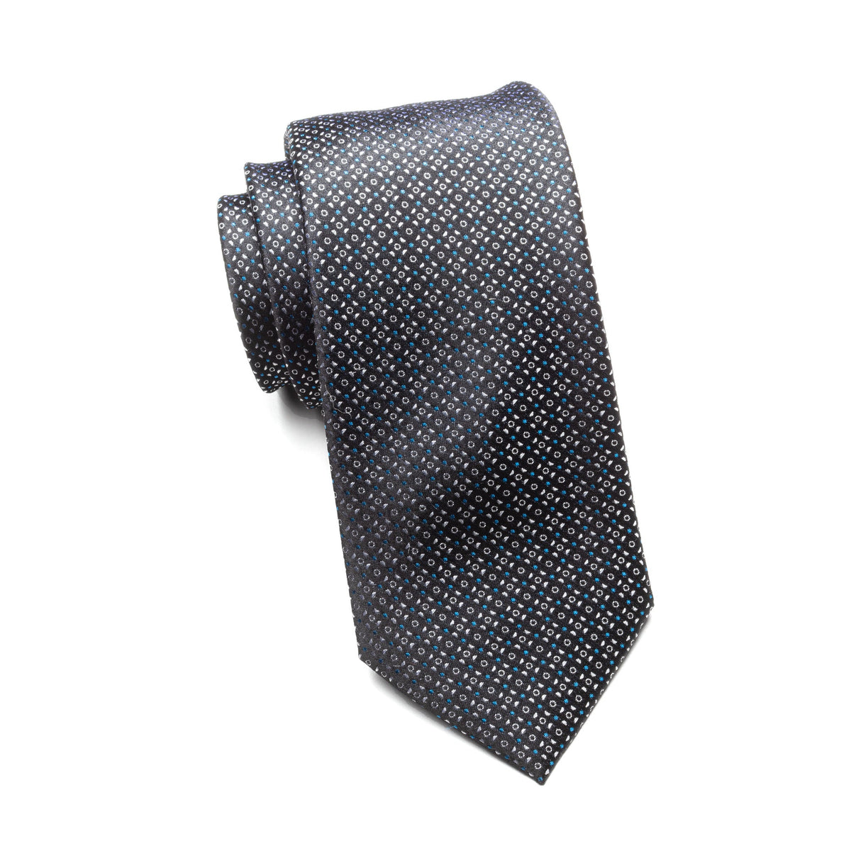 Mens Ledberry Silk Tie – Midnight Geo Dot