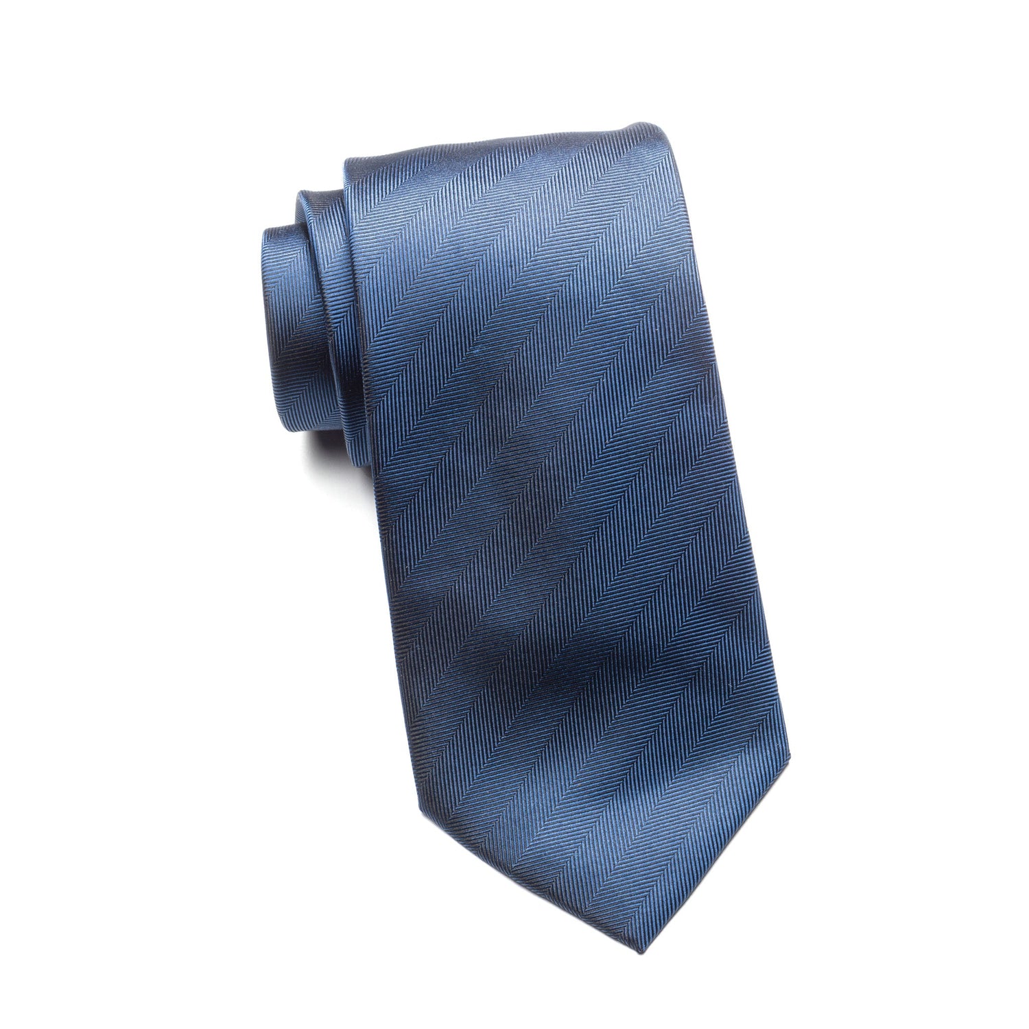 Mens Ledberry Silk Tie – Azure Herringbone