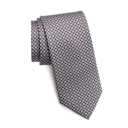 Ledberry Men's Grid Circle Printed Tie