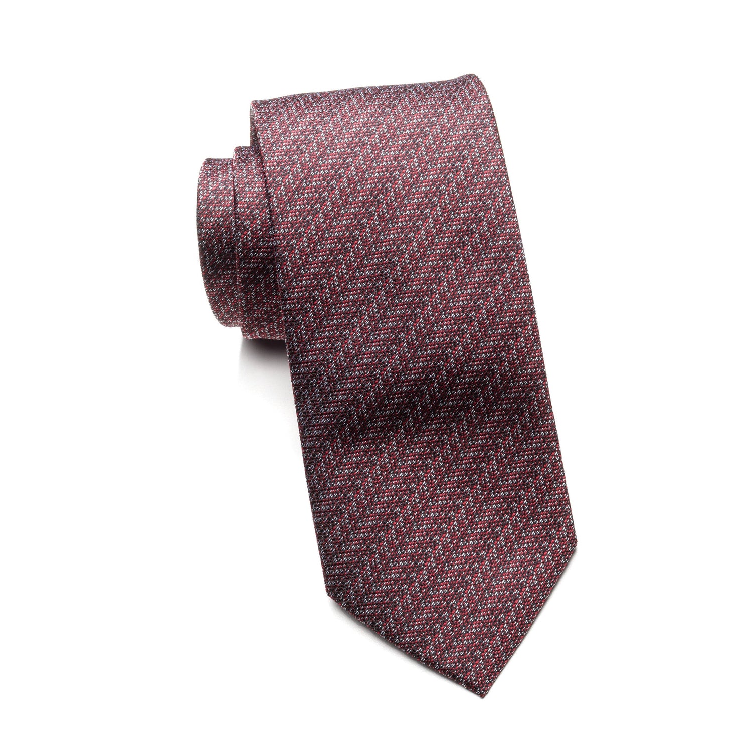 Teens Aurelio & Co Tie – Crimson Herringbone