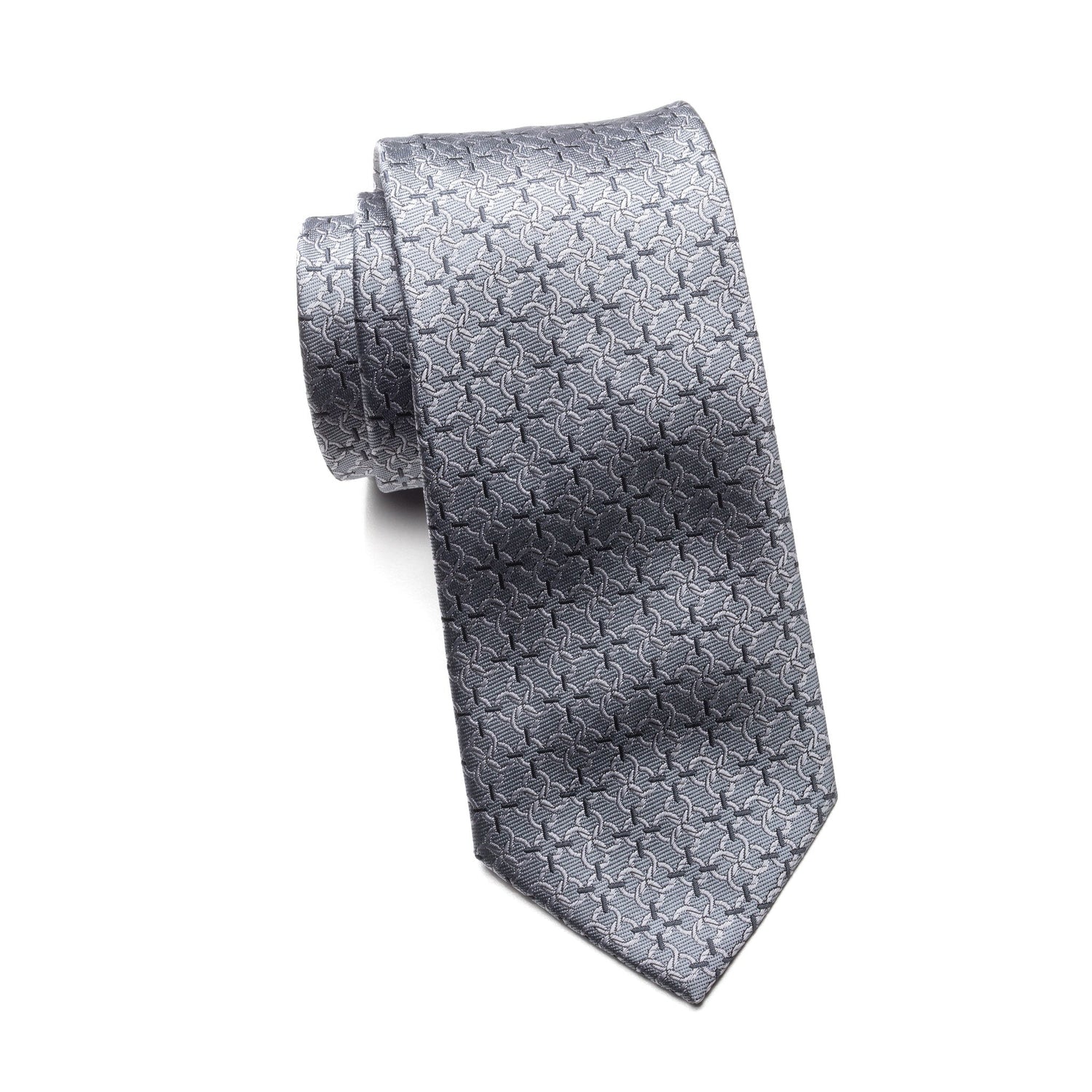 Teens Aurelio & Co Tie – Silver Pinwheel Gleam