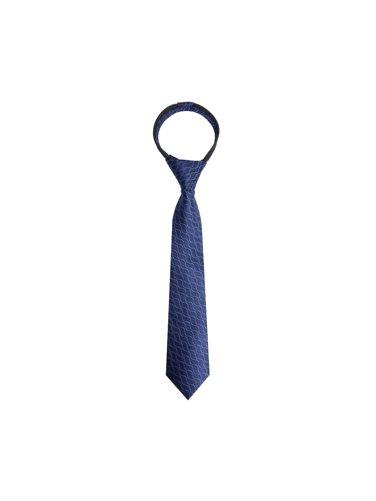 Boys Zipper Tie - Cobalt Ribbon - polyester microfiber tie