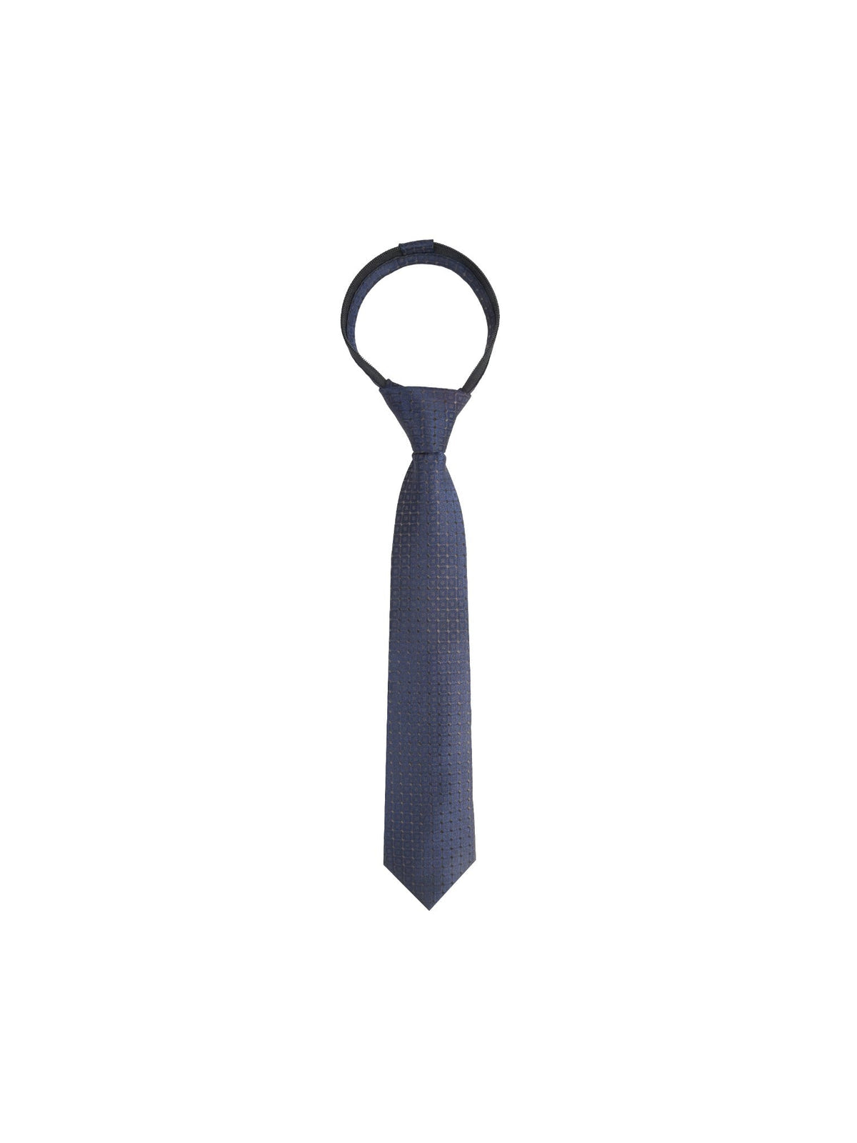 Boys Zipper Tie - Bronze Tonal Square - polyester microfiber tie