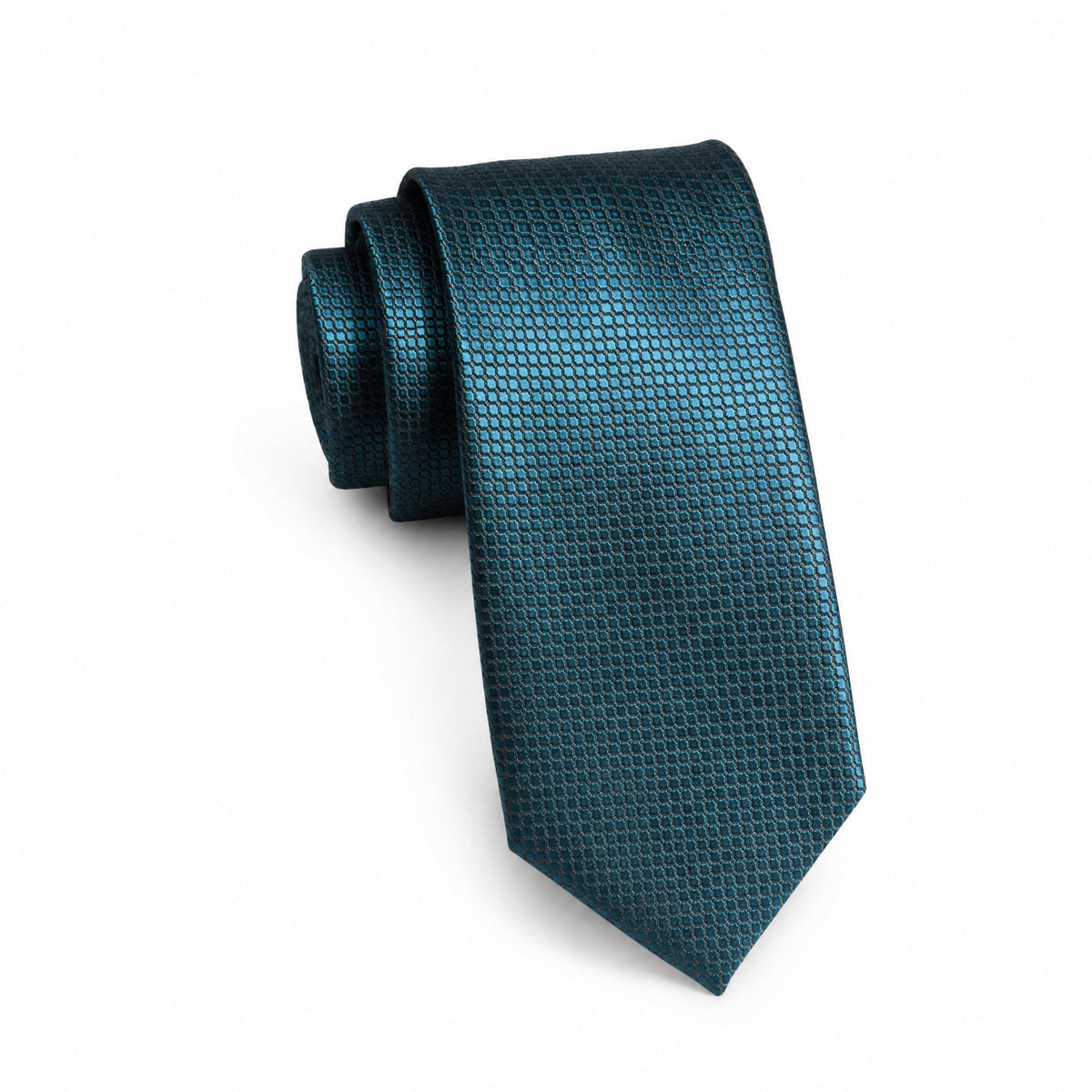 Boys Cache Tie - Teal Tonal Dot - polyester microfiber tie