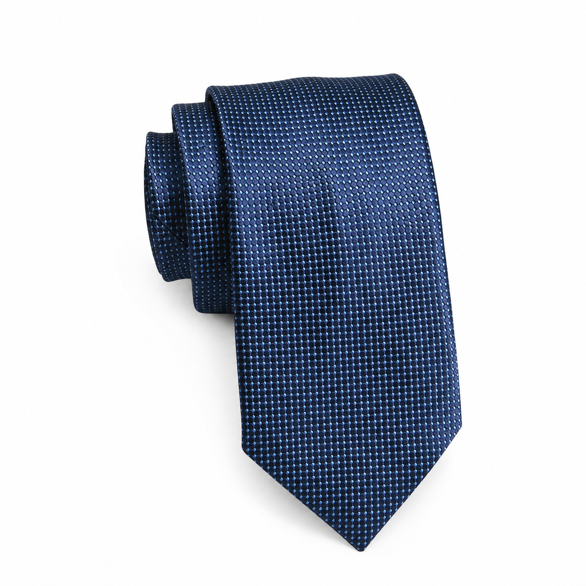 Boys Cache Tie - Navy Micro Dot - polyester microfiber tie