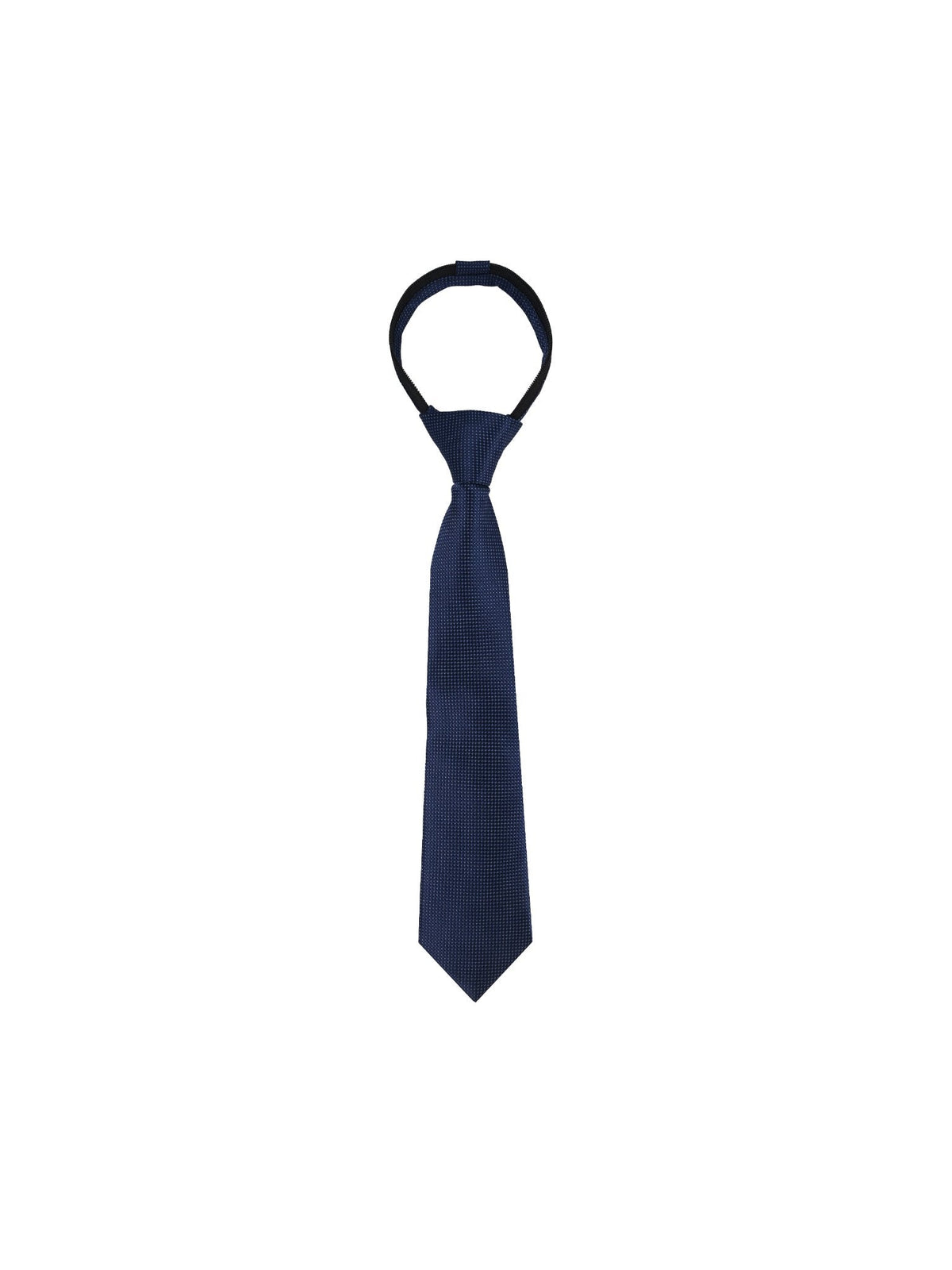 Boys Zipper Tie - Navy Micro Dot - polyester microfiber tie