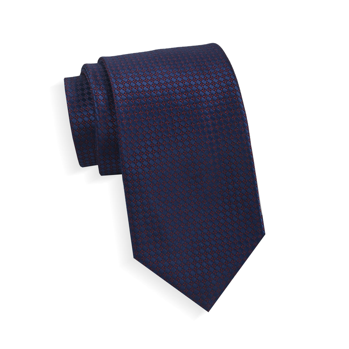 Mens Aurelio & Co. Tie - Wine Ring Grid - polyester microfiber tie