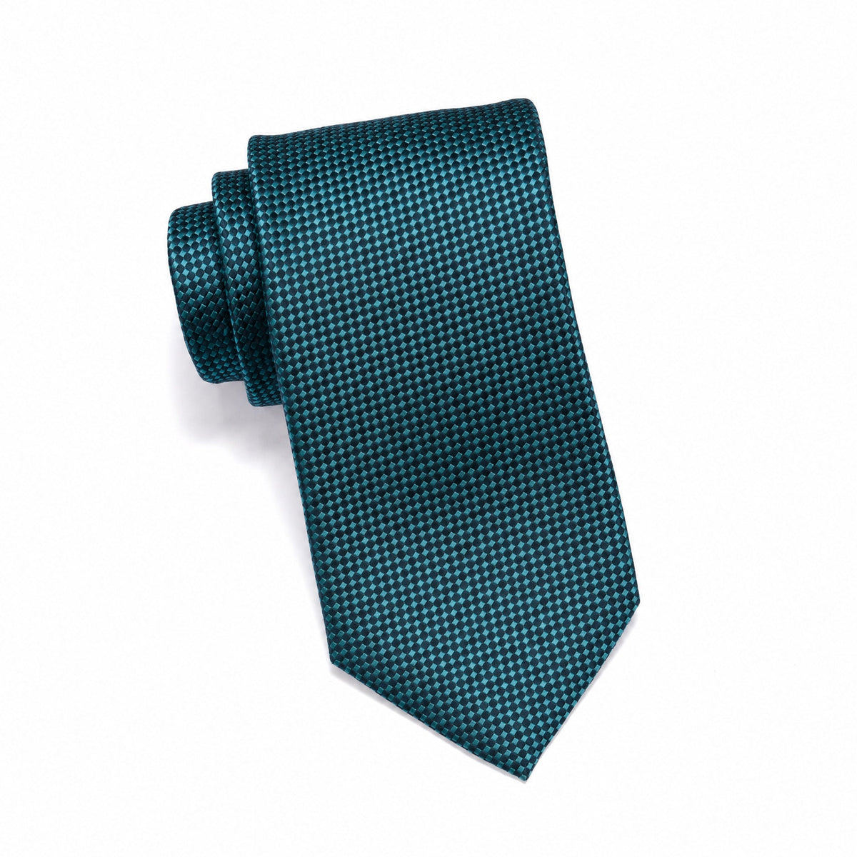 Mens Aurelio & Co. Tie - Teal Basket Check - polyester microfiber tie