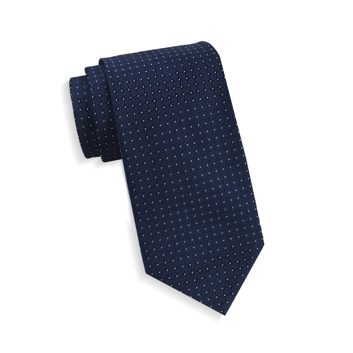 Mens Aurelio & Co. Tie - Navy Pin Dot - polyester microfiber tie