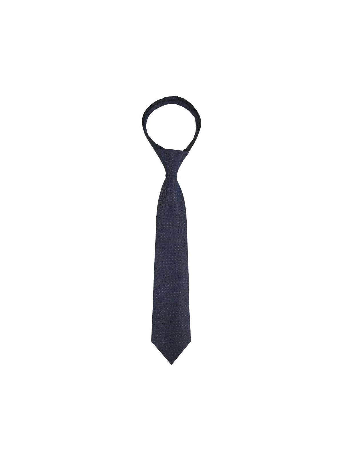 Boys Zipper Tie - Navy Tonal Circle - polyester microfiber tie