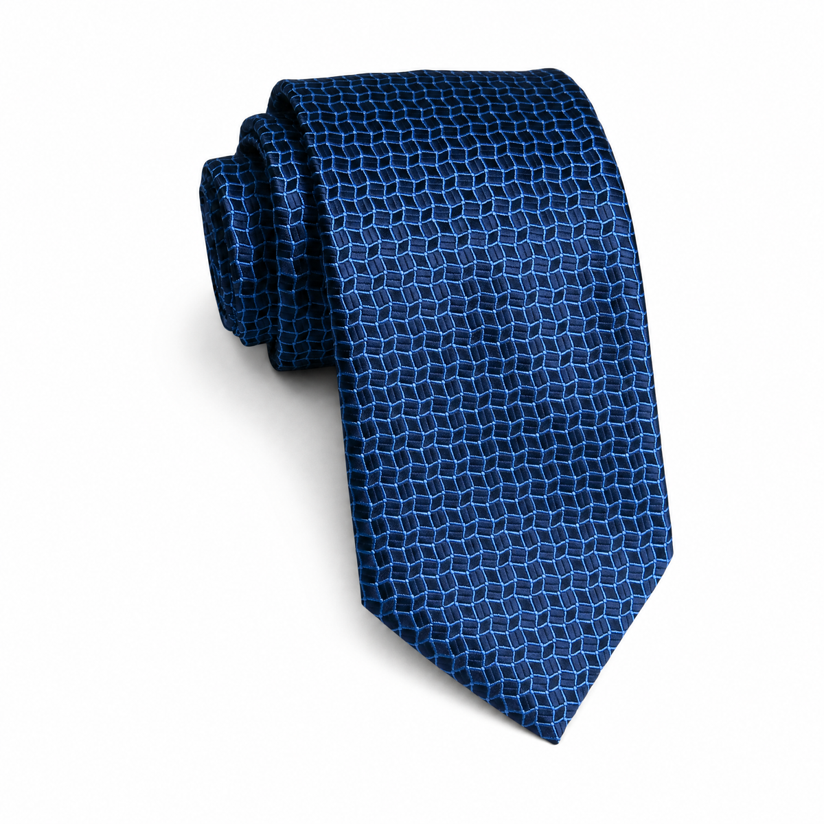 Teens Aurelio & Co. Tie - Cobalt Wave Lattice - polyester microfiber tie