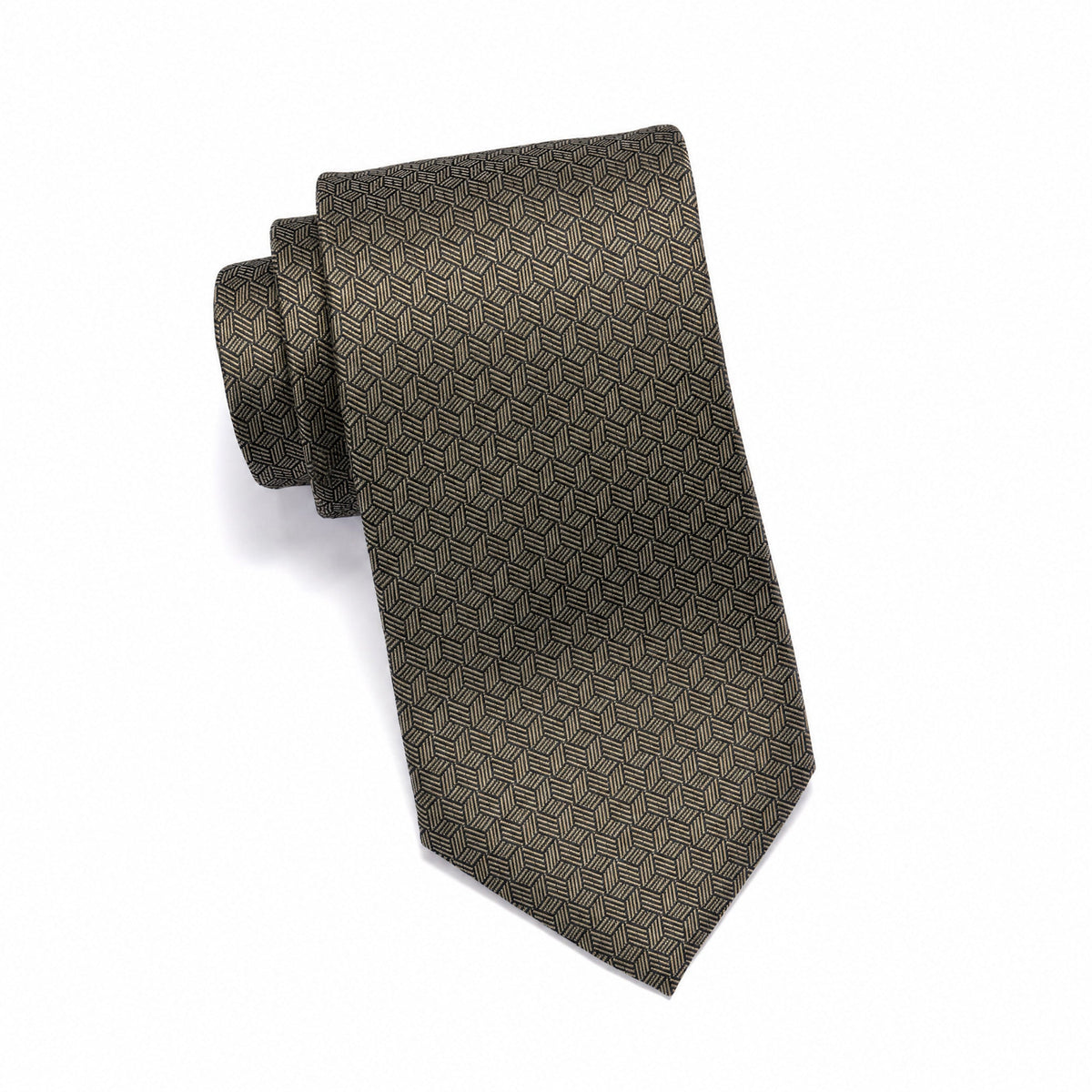 Teens Aurelio & Co. Tie - Olive Chevron Weave - polyester microfiber tie