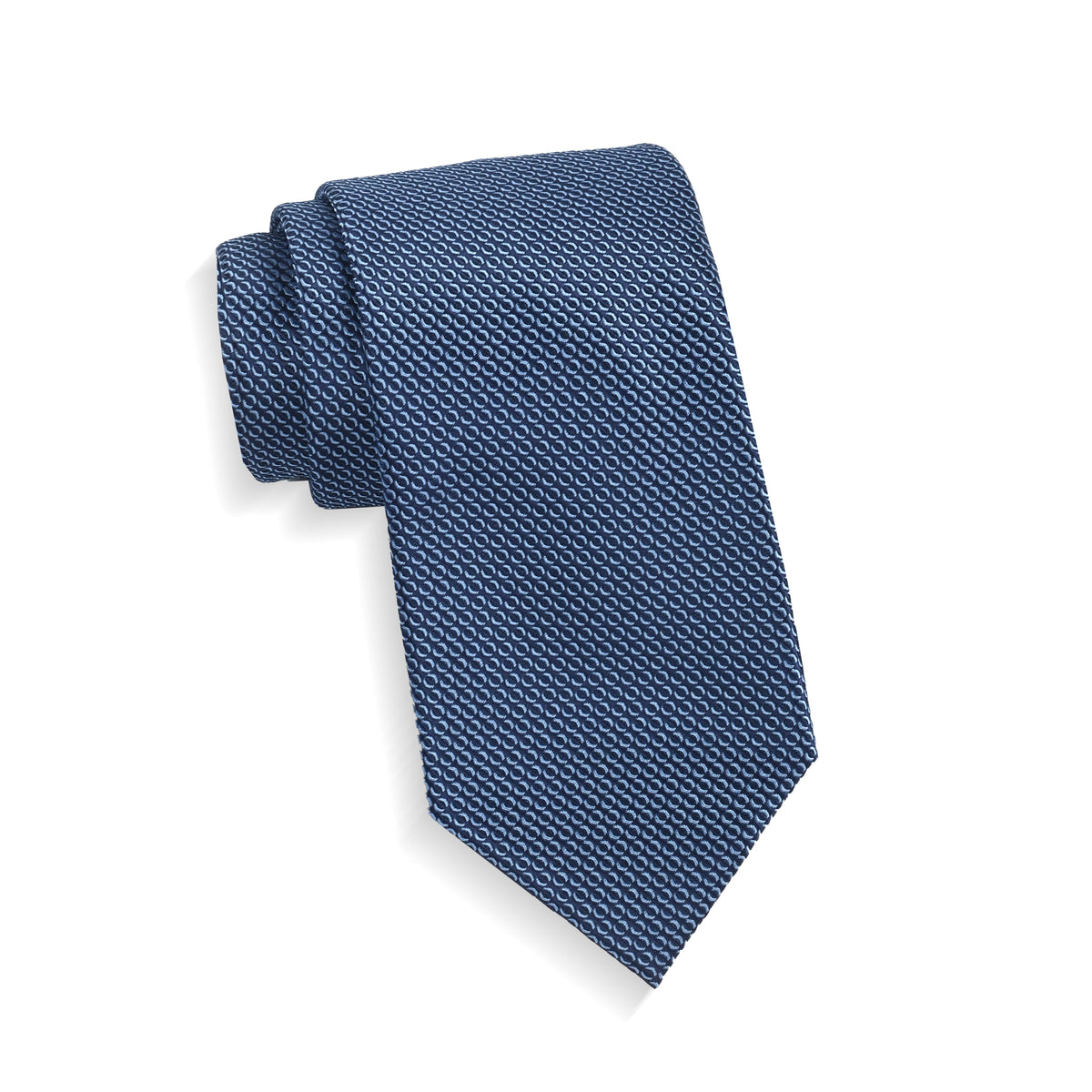 Teens Aurelio & Co. Tie - Navy Ring Grid - polyester microfiber tie