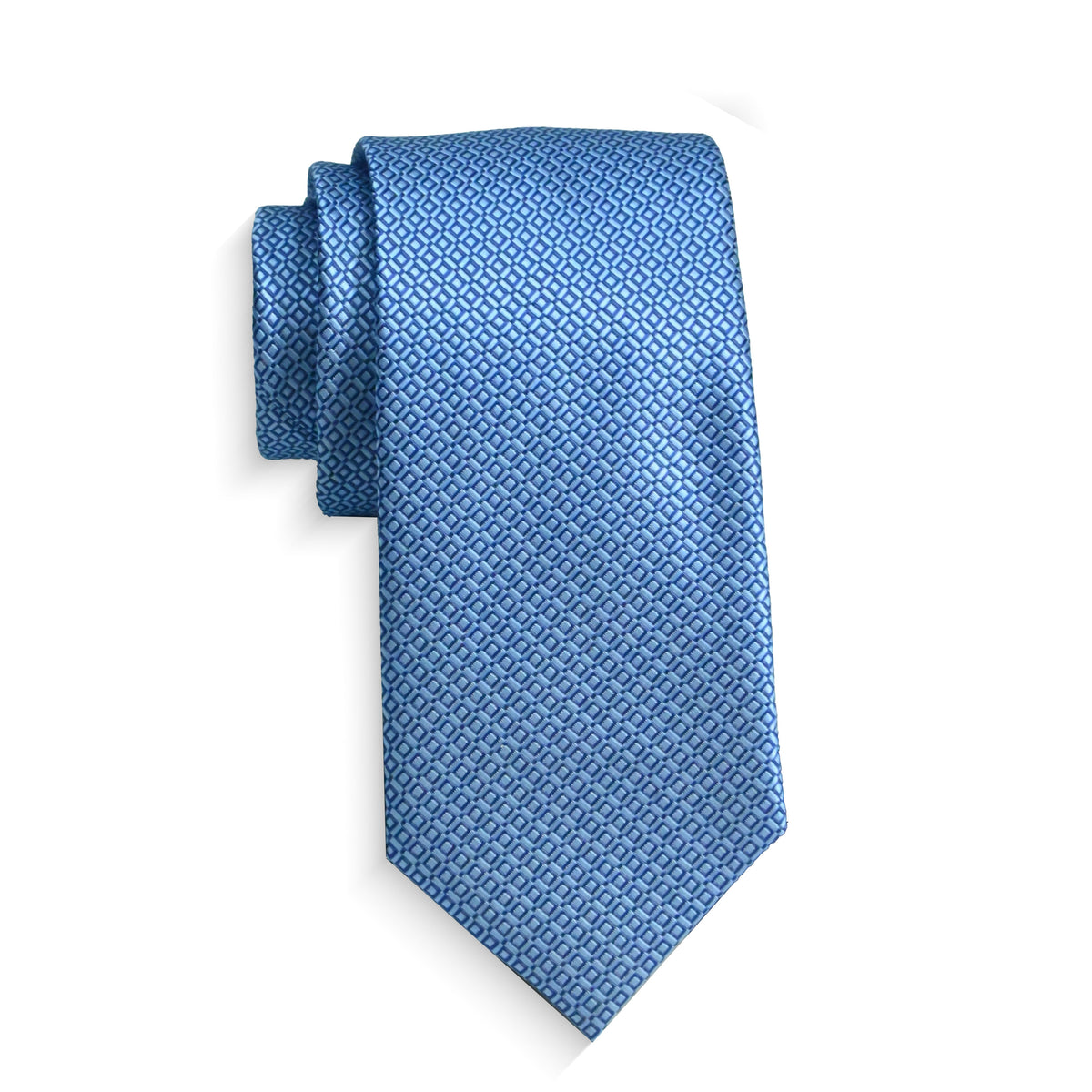 Boys Cache Tie - Sky Diamond Lattice - polyester microfiber tie