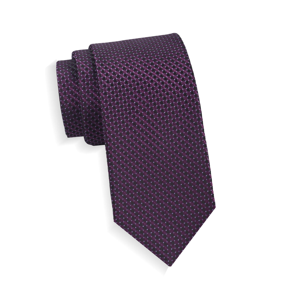 Boys Cache Tie - Magenta Checker Dot - polyester microfiber tie