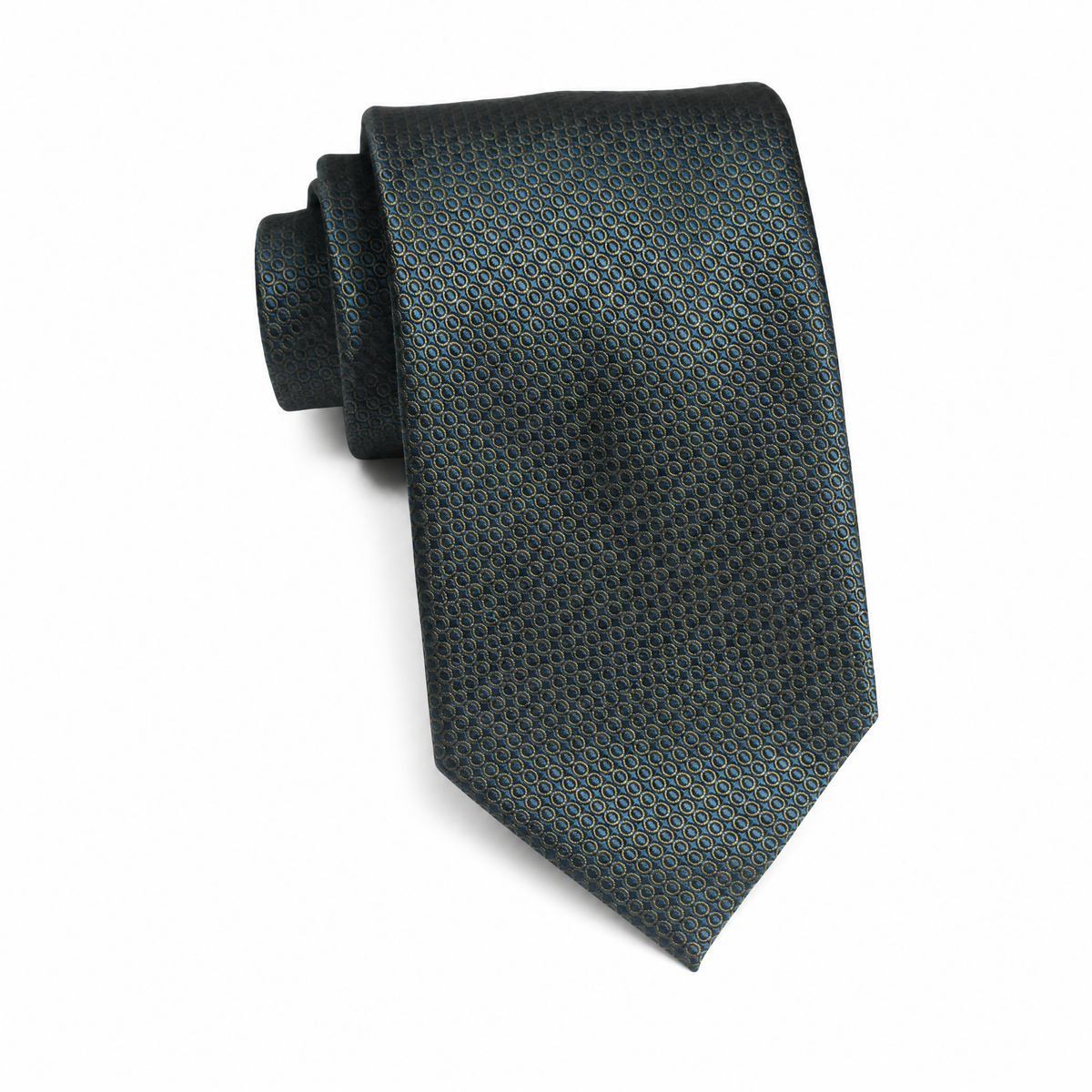 Teens Aurelio & Co. Tie - Olive Ring Tile - polyester microfiber tie
