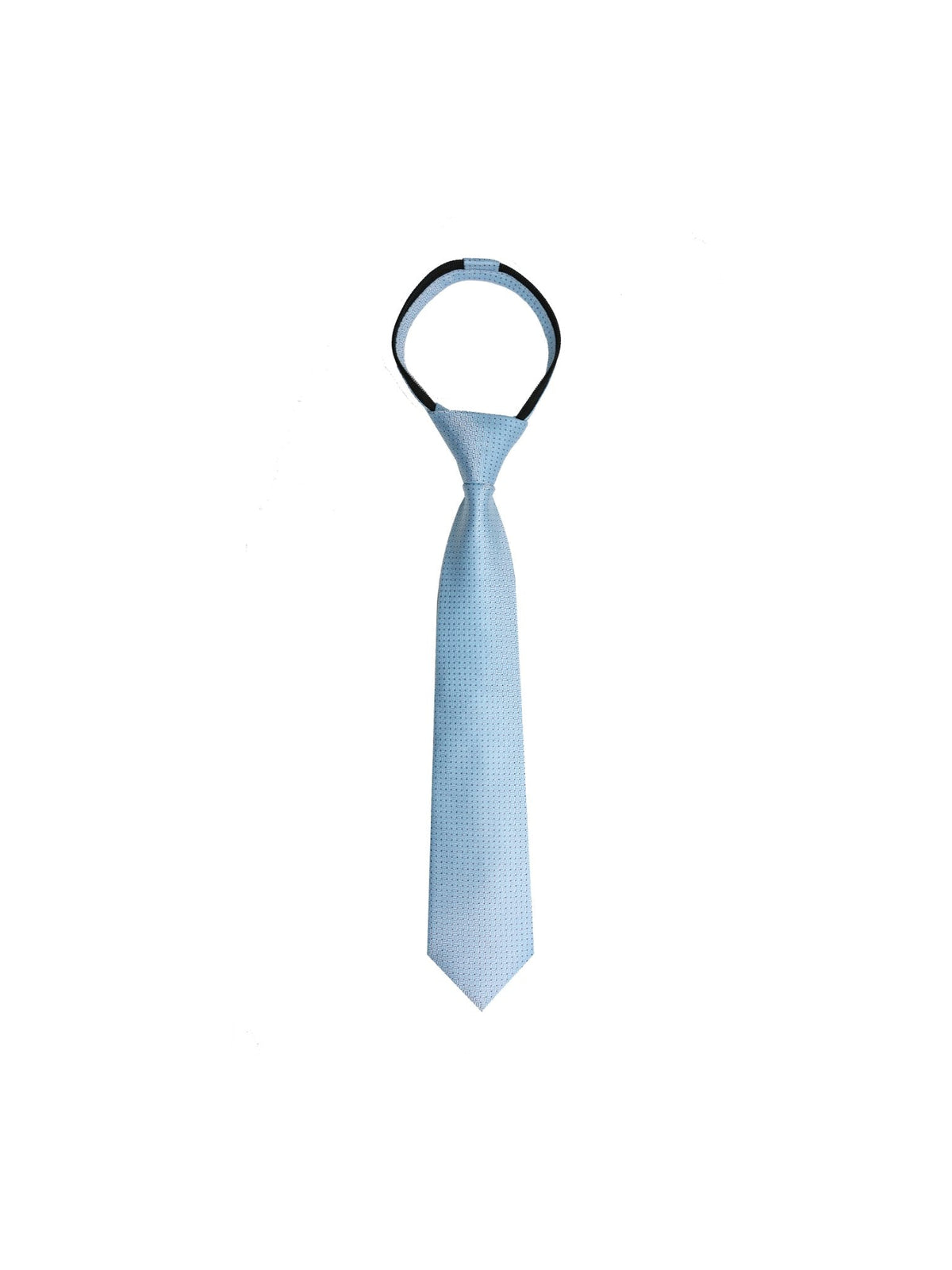 Boys Zipper Tie - Sky Pin Dot - polyester microfiber tie