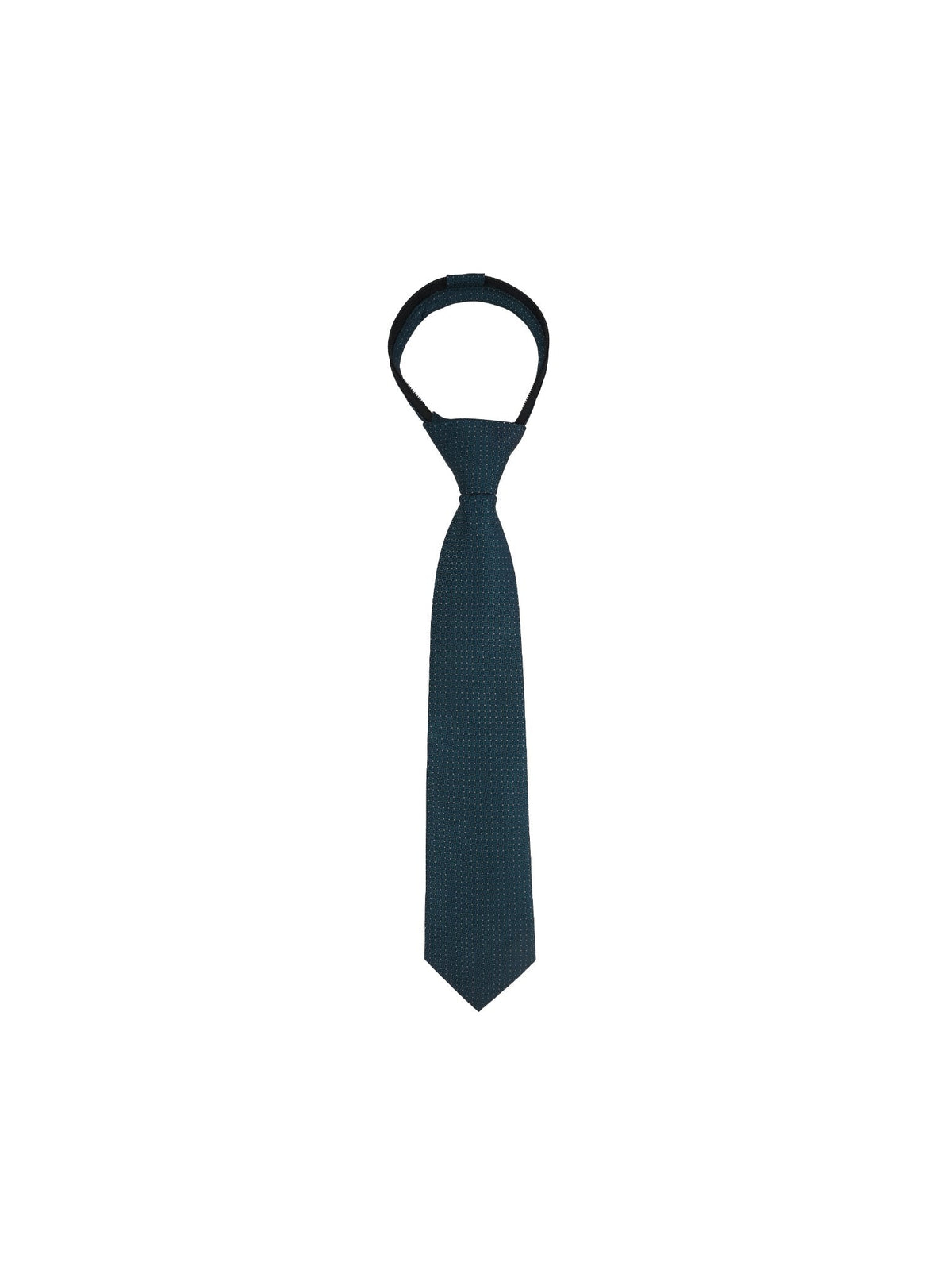 Boys Zipper Tie - Teal Gold Dot - polyester microfiber tie