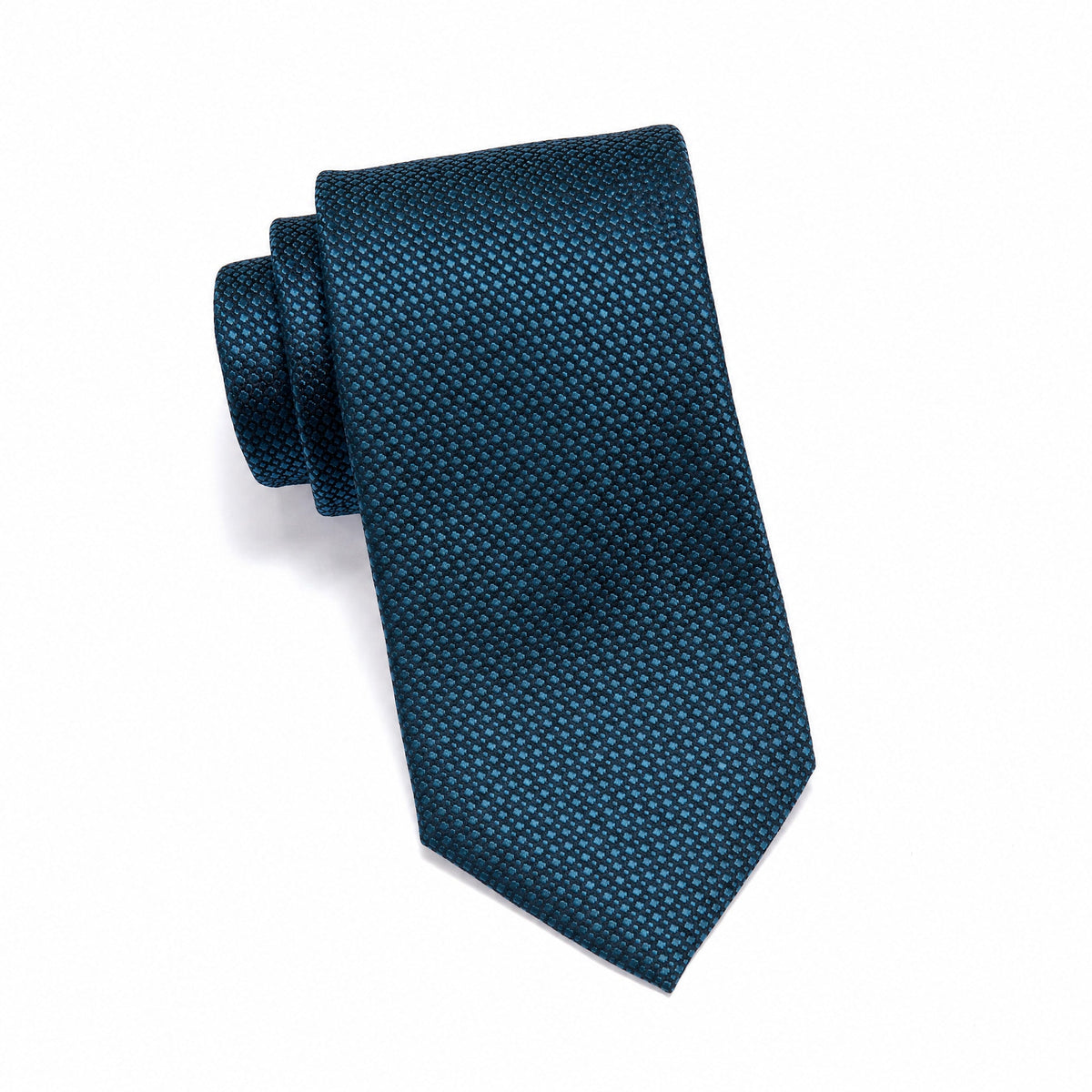 Mens Aurelio & Co. Tie - Teal Tonal Pique - polyester microfiber tie