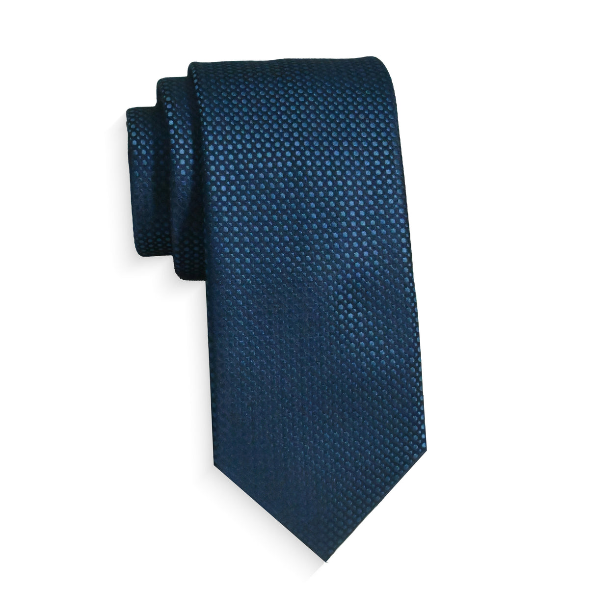 Boys Cache Tie - Teal Tonal Pique - polyester microfiber tie
