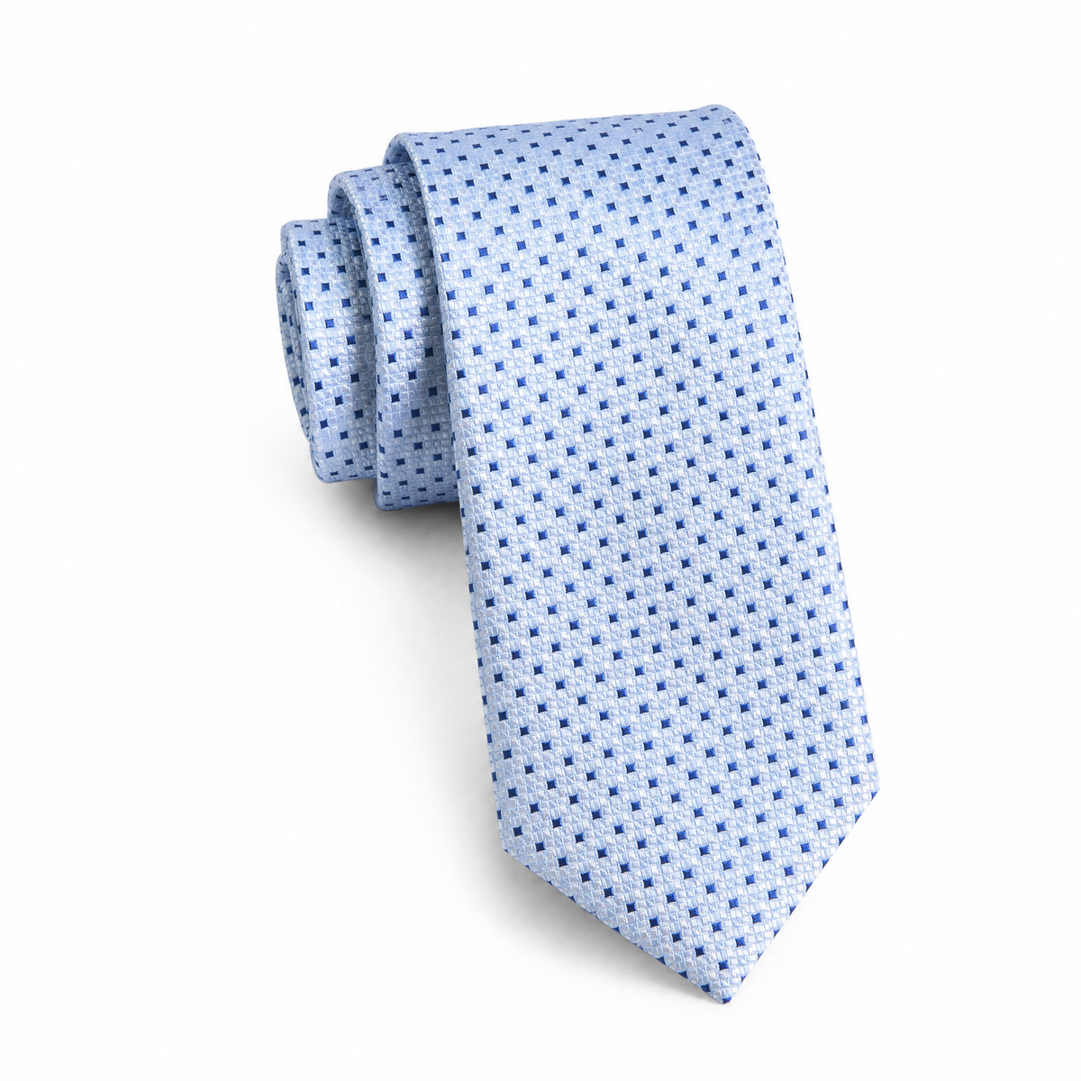 Boys Cache Tie - Pearl Navy Dot - polyester microfiber tie