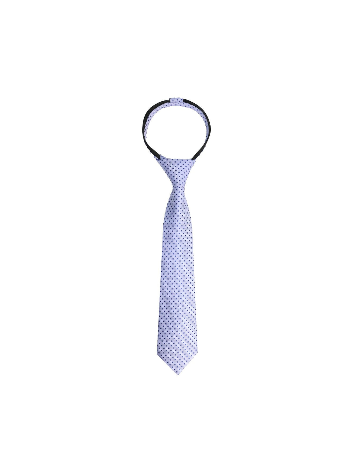 Boys Zipper Tie - Pearl Navy Dot - polyester microfiber tie