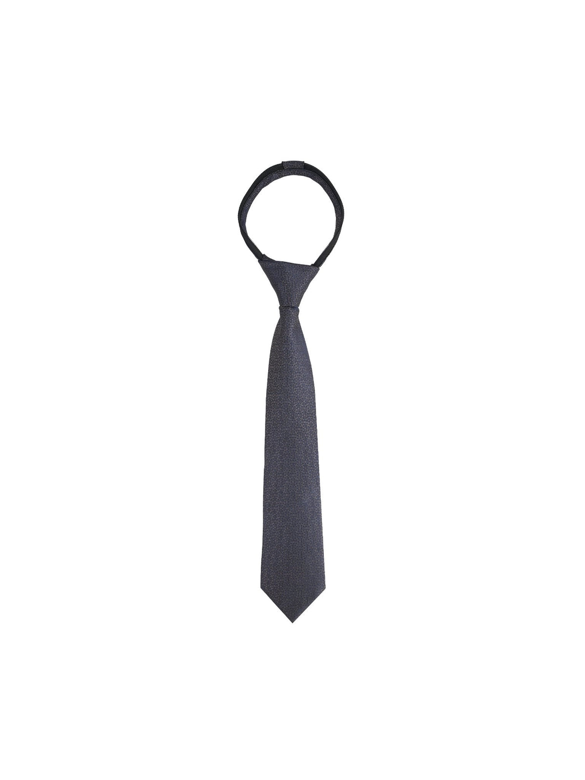 Boys Zipper Tie - Gold Greek Key - polyester microfiber tie