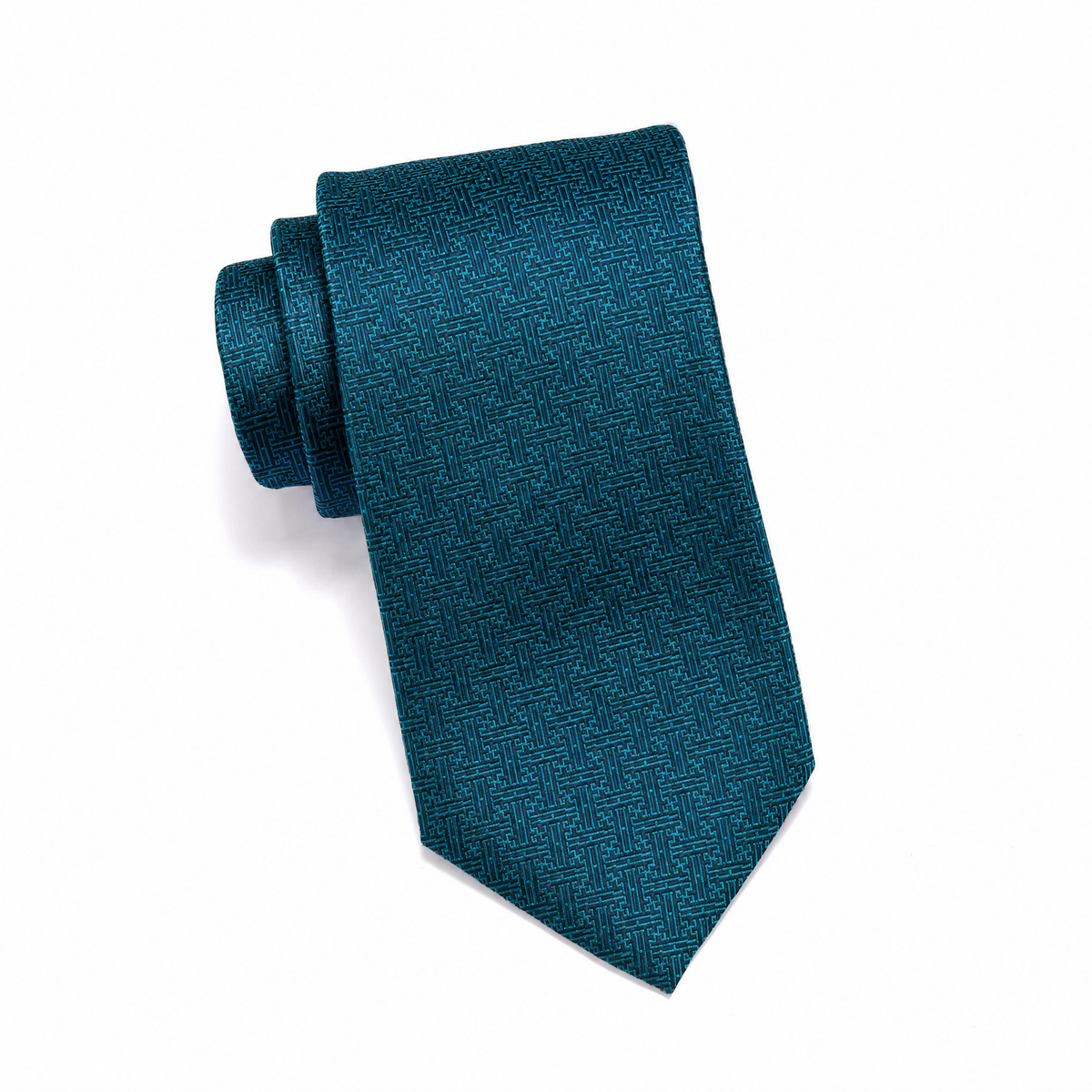 Teens Aurelio & Co. Tie - Teal Greek Key - polyester microfiber tie