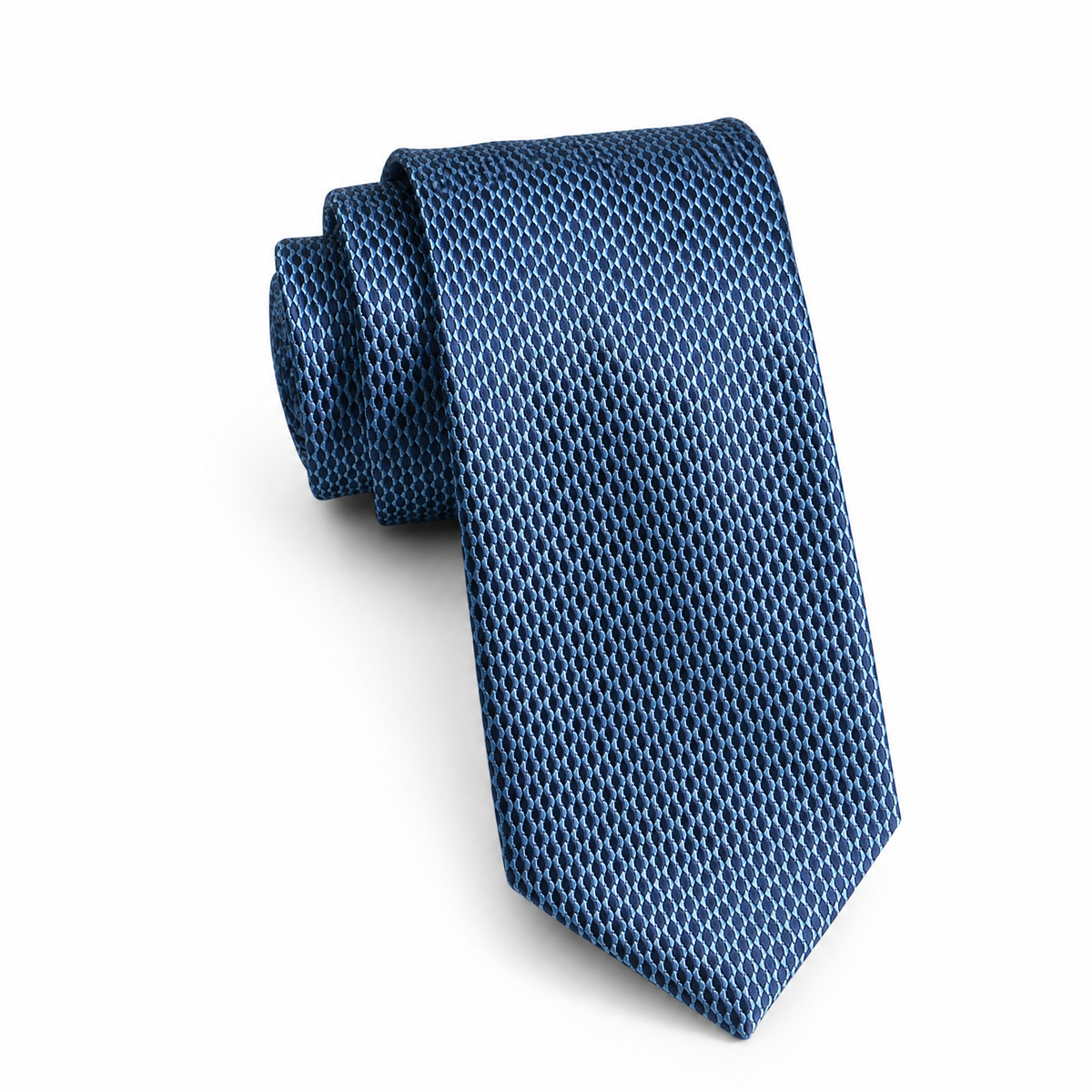 Boys Cache Tie - Royal Diamond Mesh - polyester microfiber tie