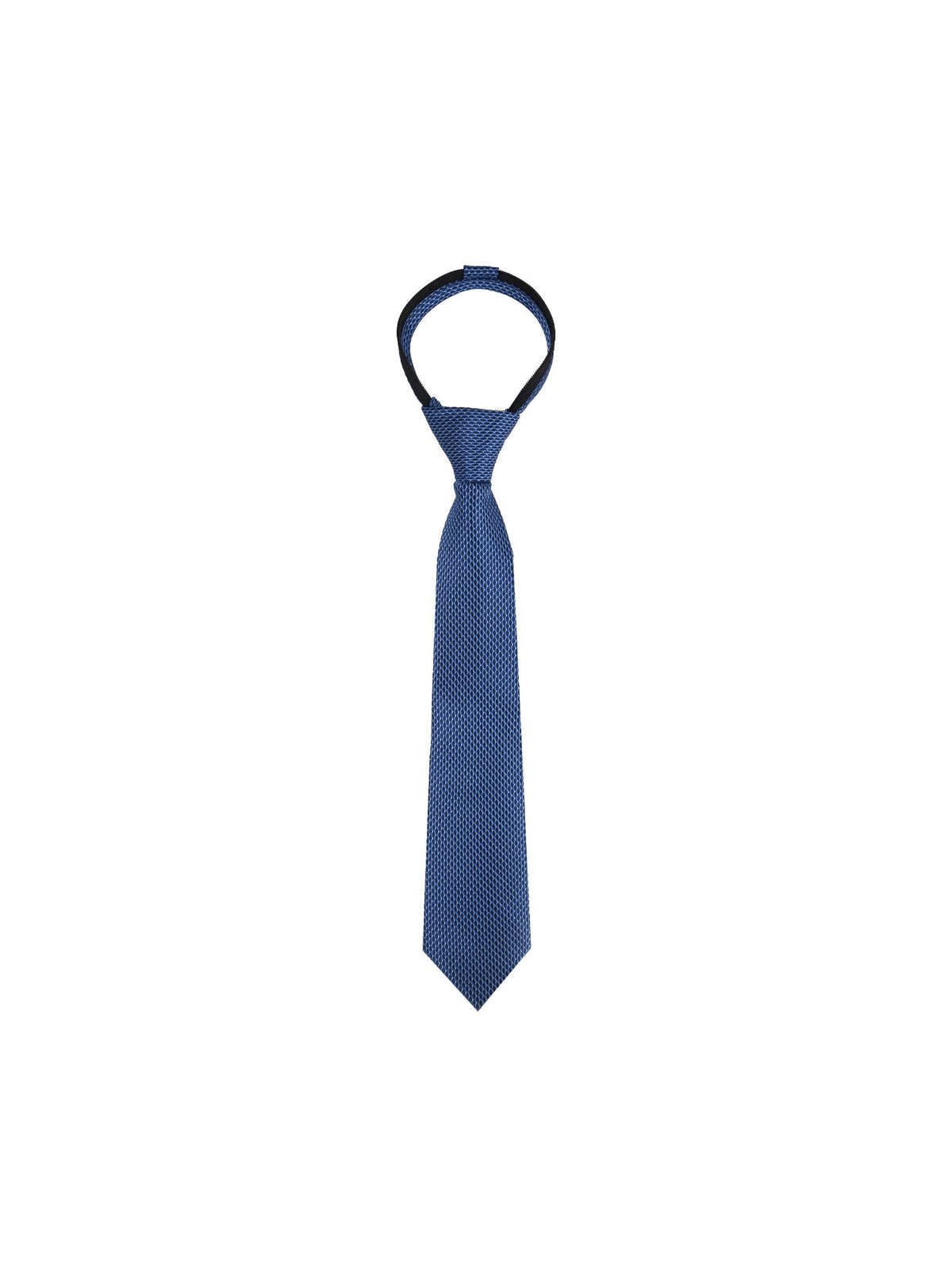 Boys Zipper Tie - Royal Diamond Mesh - polyester microfiber tie