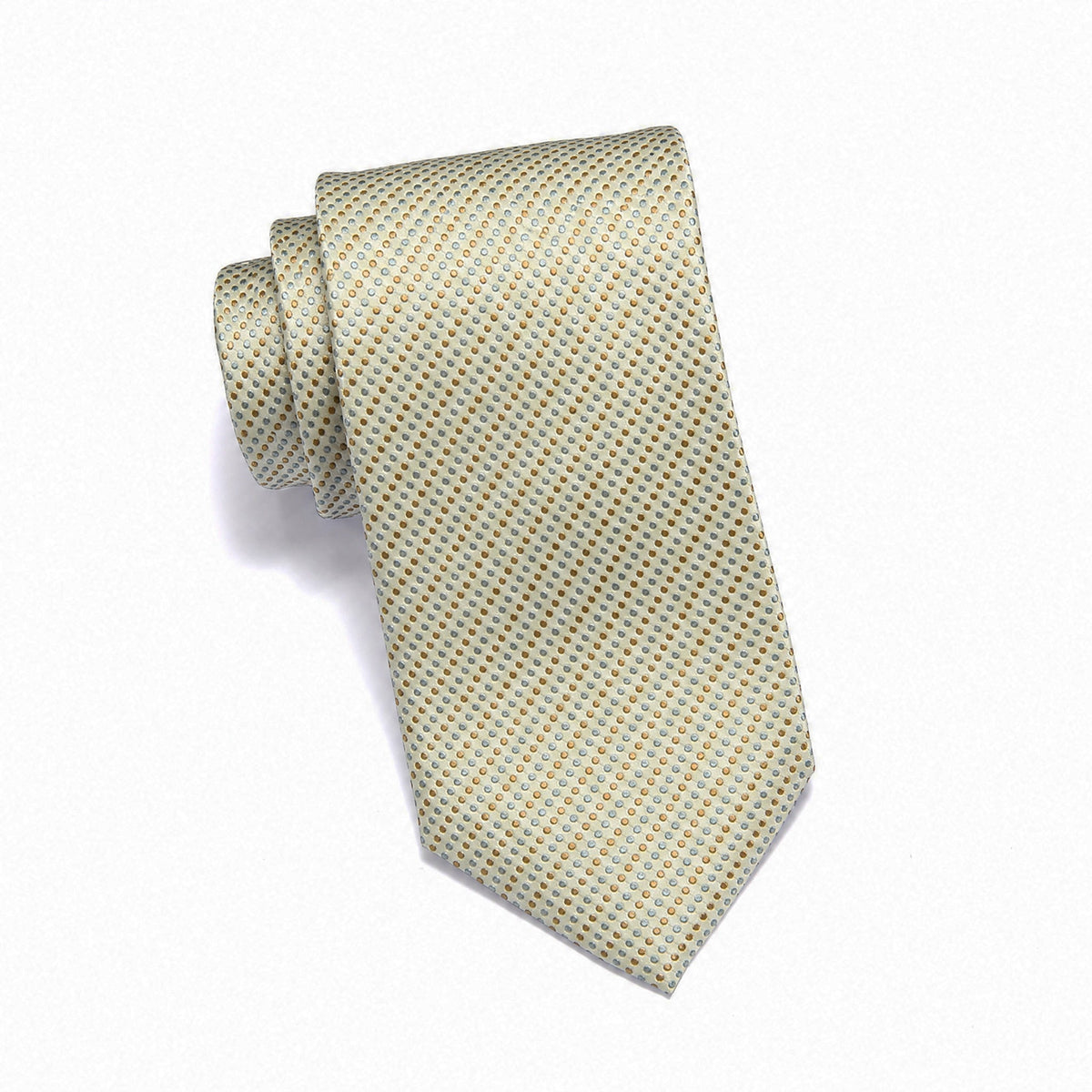 Mens Aurelio & Co. Tie - Ivory Gold Dot - polyester microfiber tie