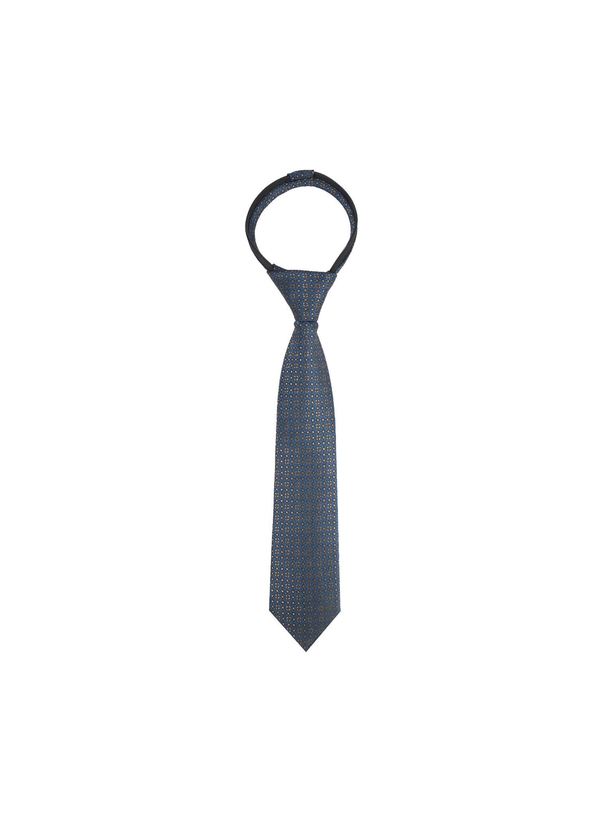 Boys Zipper Tie - Gold Ogee Tile - polyester microfiber tie