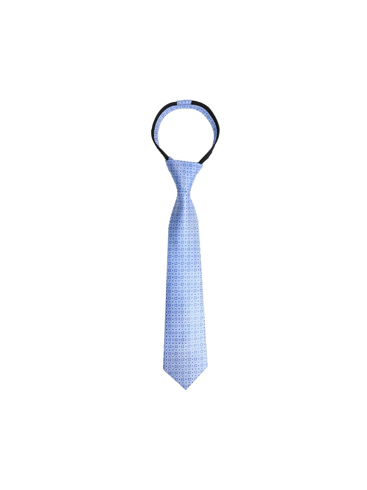 Boys Zipper Tie - Sky Diamond Dot - polyester microfiber tie