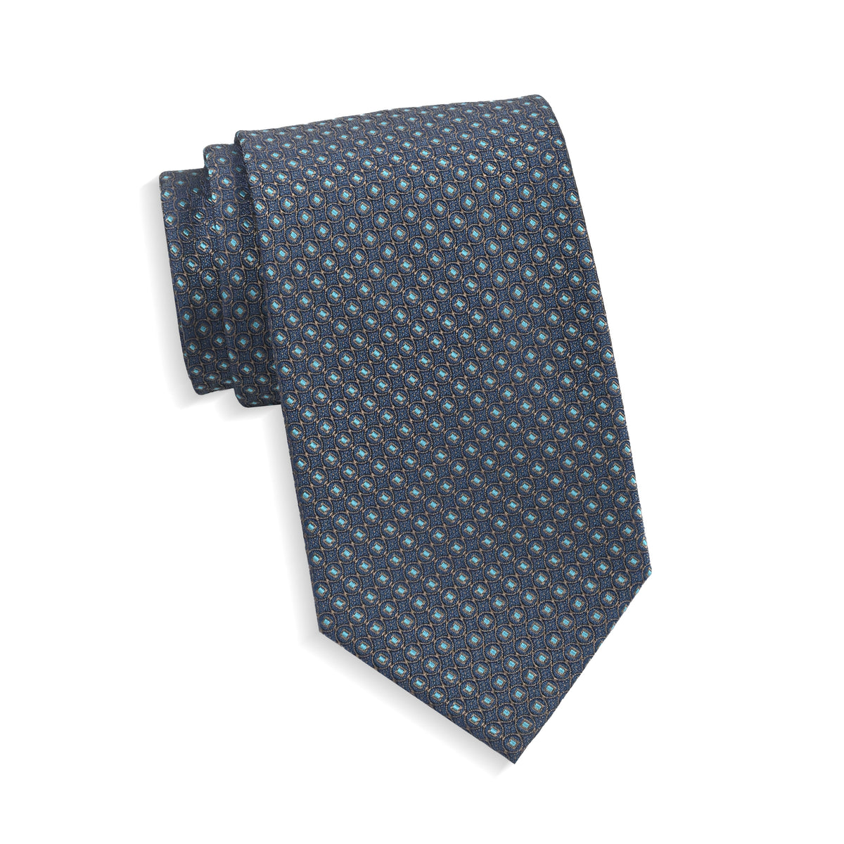 Teens Aurelio & Co. Tie - Teal Circle Medallion - polyester microfiber tie