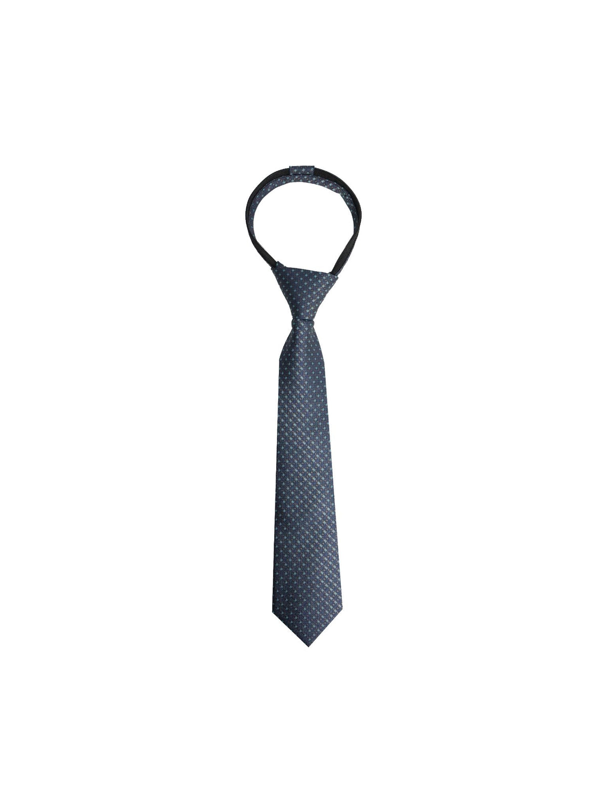 Boys Zipper Tie - Teal Circle Medallion - polyester microfiber tie