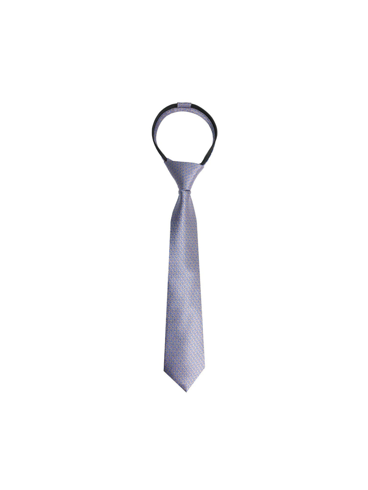 Boys Zipper Tie - Peach Cube Block - polyester microfiber tie