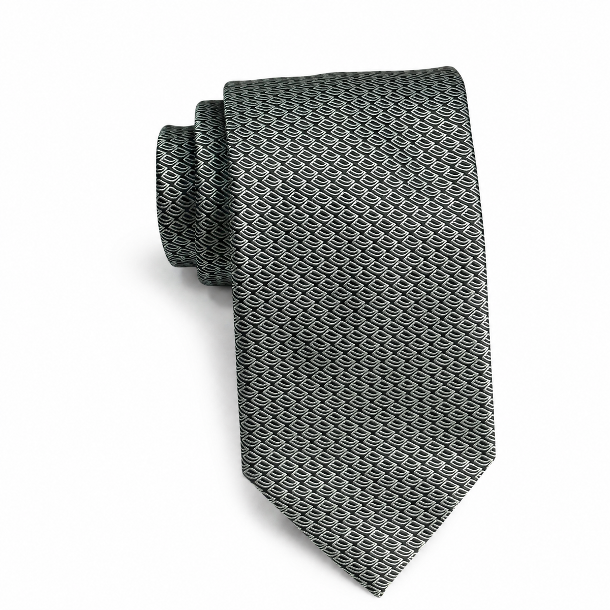 Mens Aurelio & Co. Tie - Silver Shell Arc - polyester microfiber tie