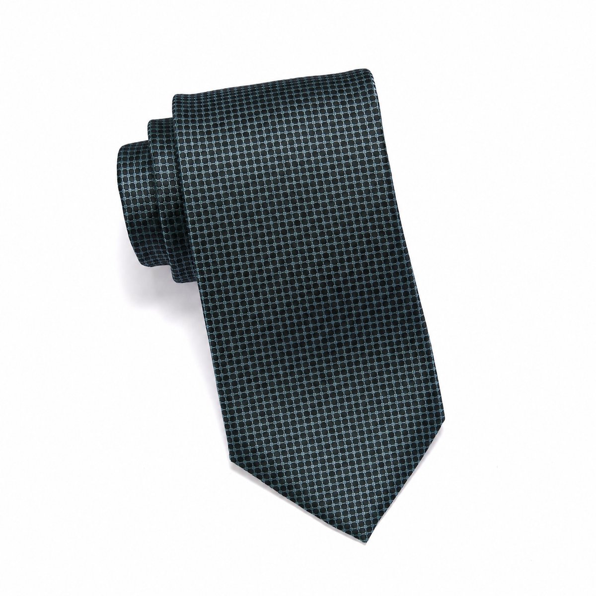 Mens Aurelio & Co. Tie - Teal Circle Pique - polyester microfiber tie