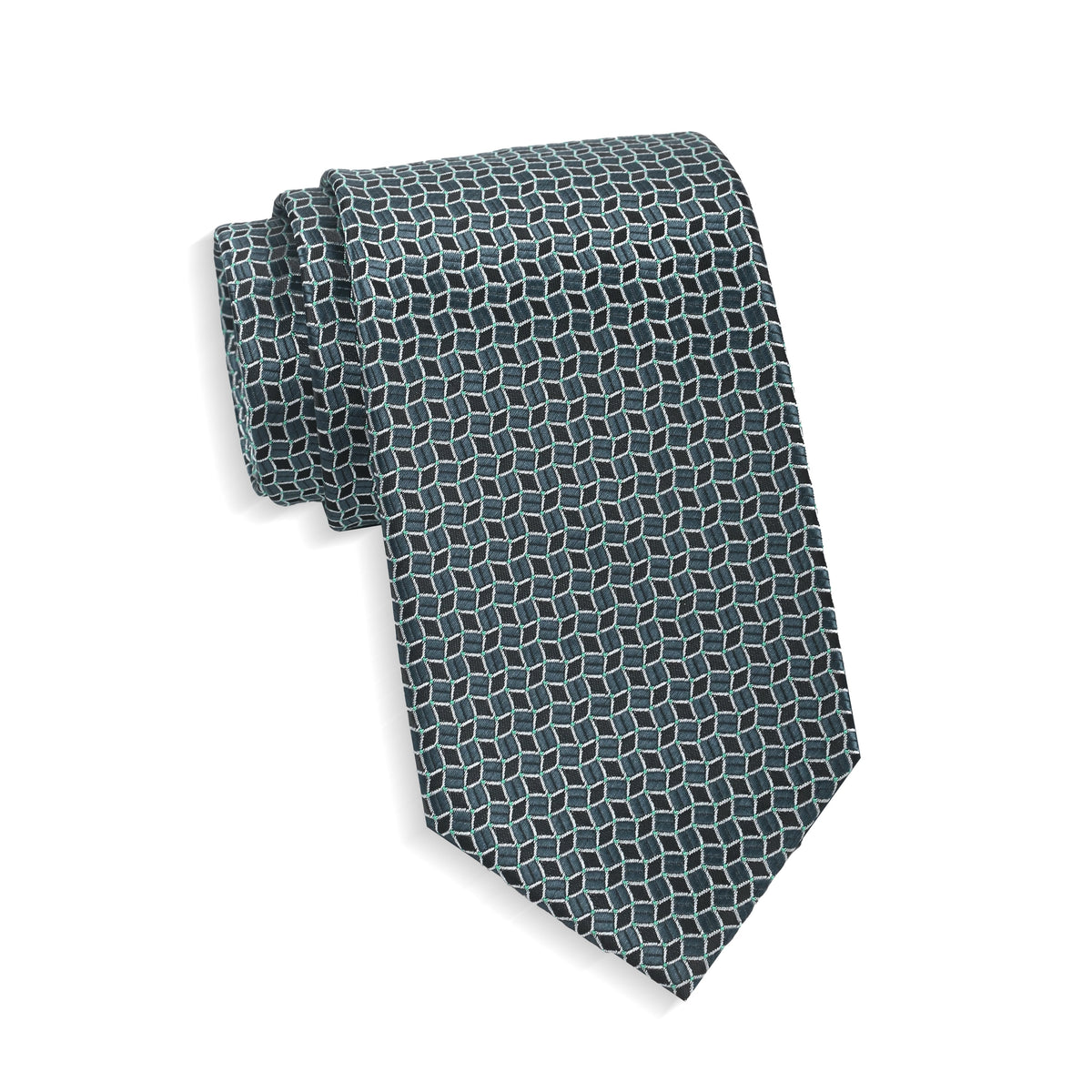 Teens Aurelio & Co. Tie - Teal Ribbon Trellis - polyester microfiber tie