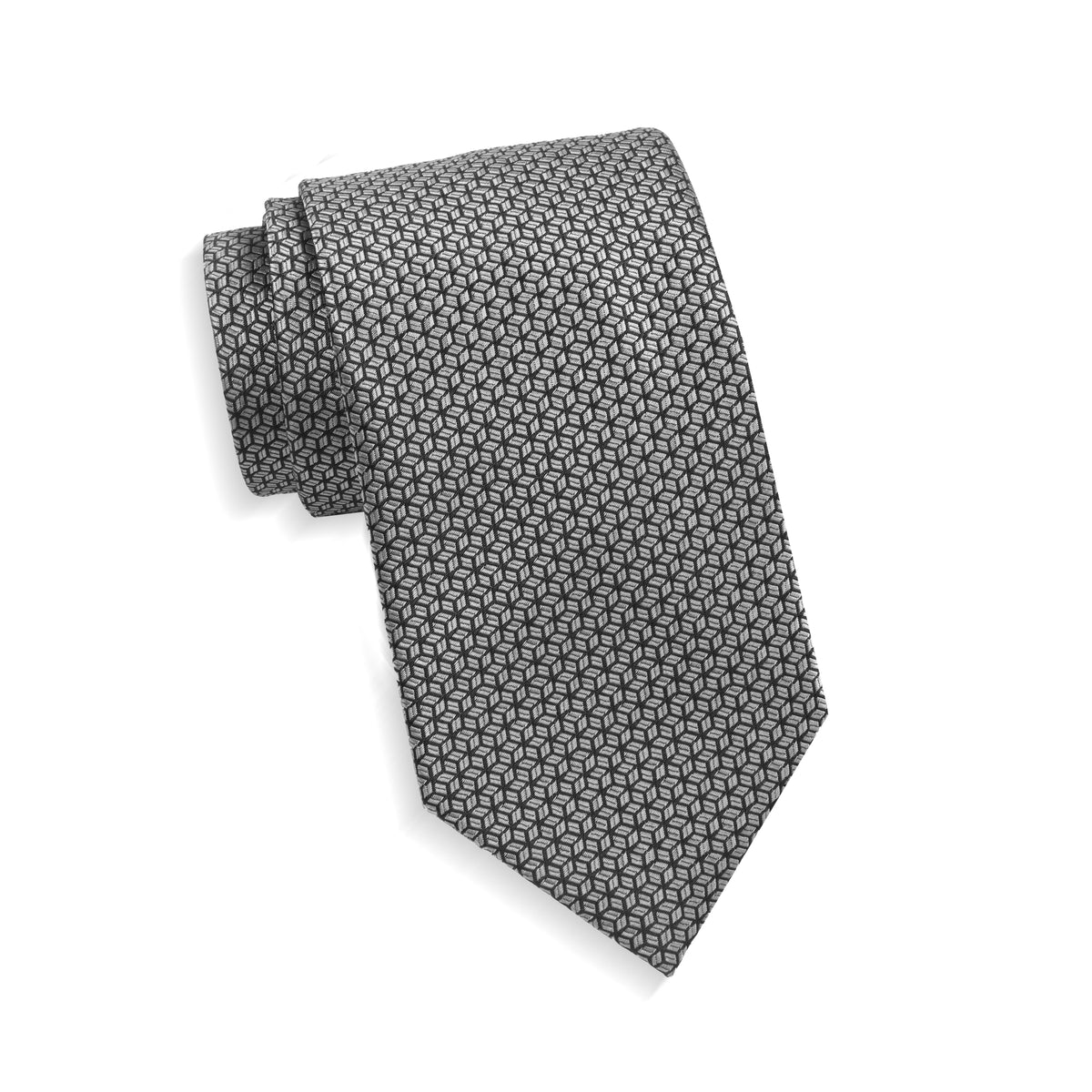 Mens Aurelio & Co. Tie - Graphite Cube Block - polyester microfiber tie