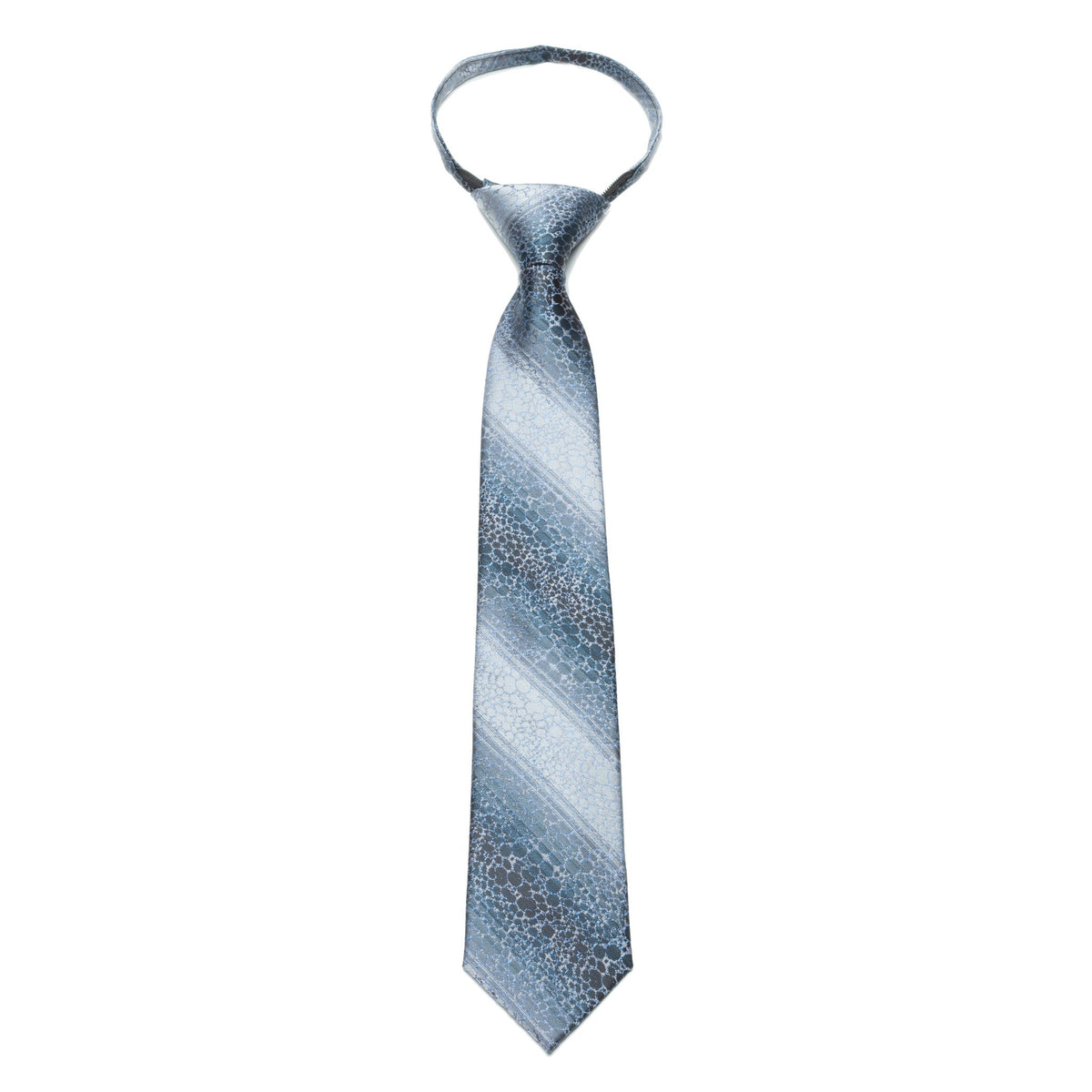 Boys Zipper Tie – Frosted Bubble Stripe