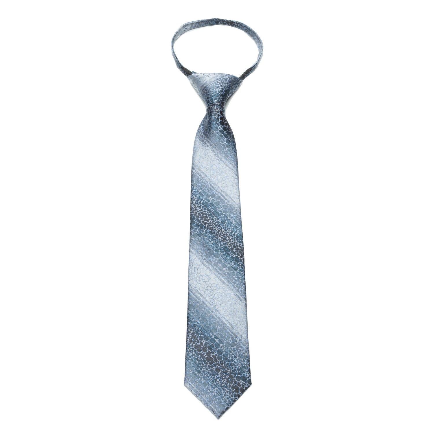 Boys Zipper Tie – Frosted Bubble Stripe