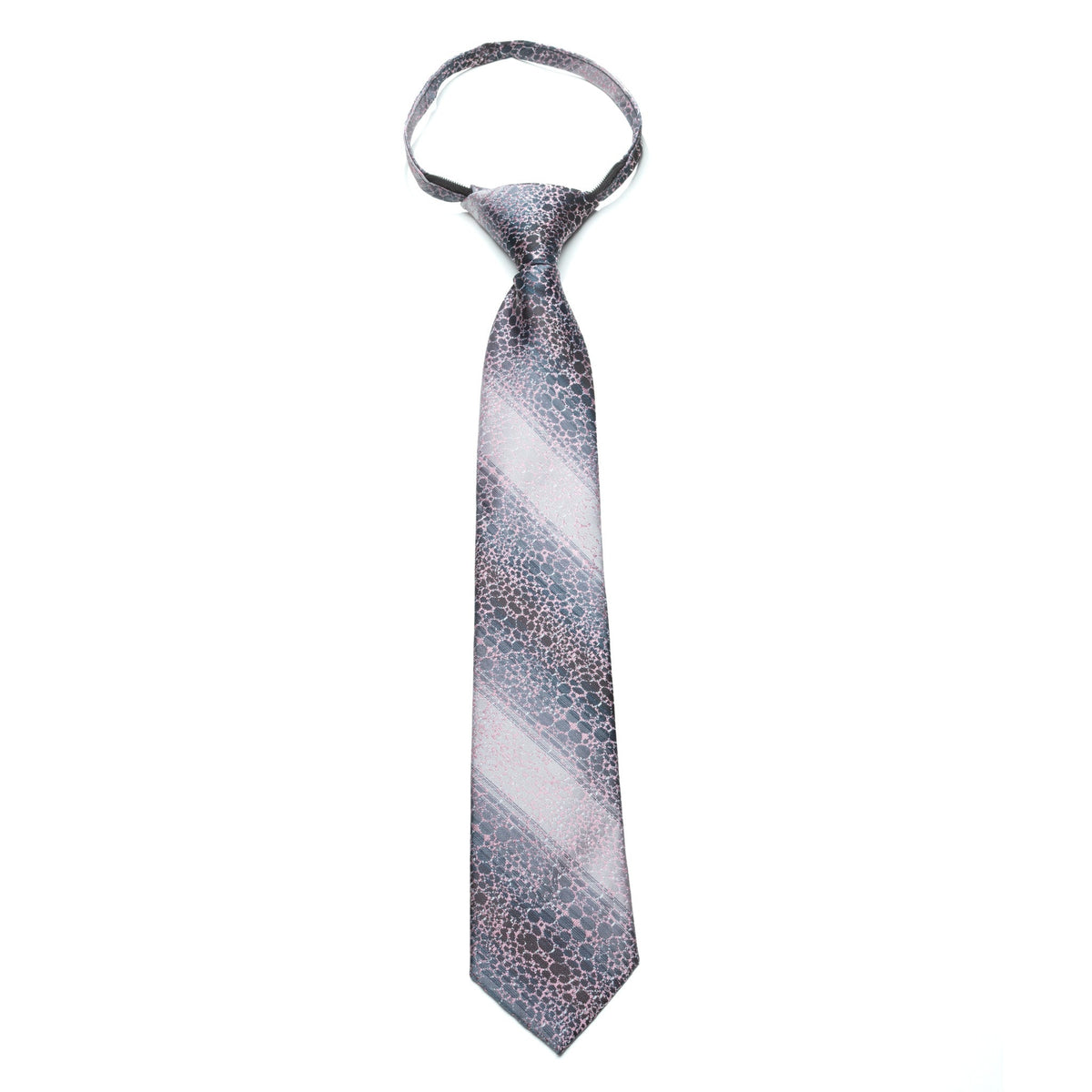 Boys Zipper Tie – Ash Lava Stripe