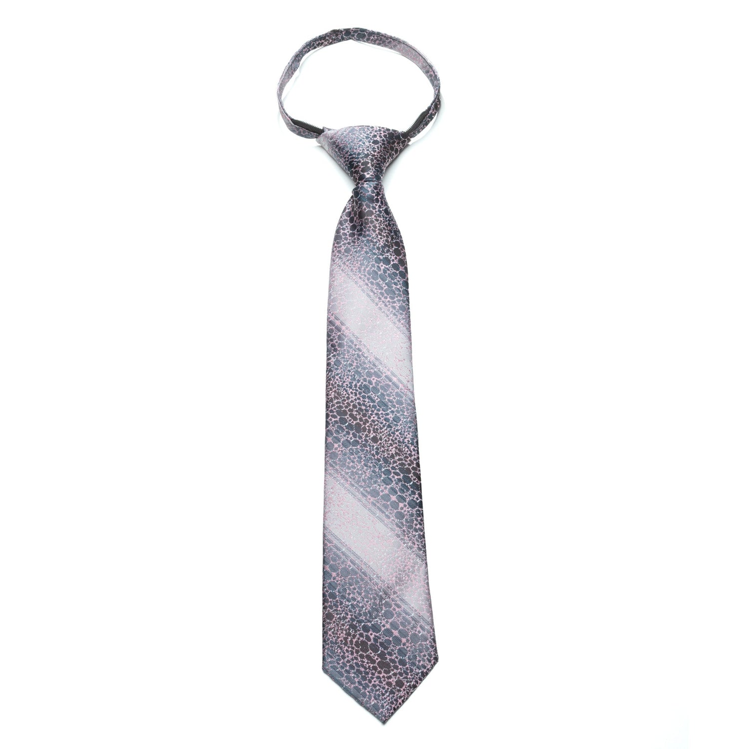 Boys Zipper Tie – Ash Lava Stripe