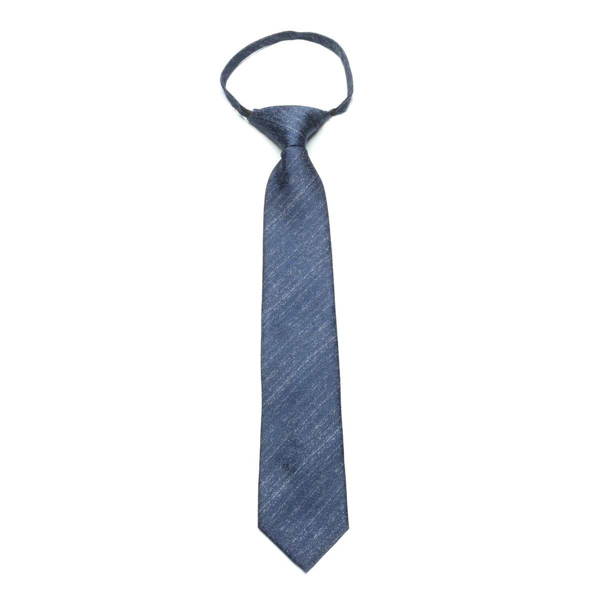 Boys Zipper Tie – Dusty Indigo Mélange