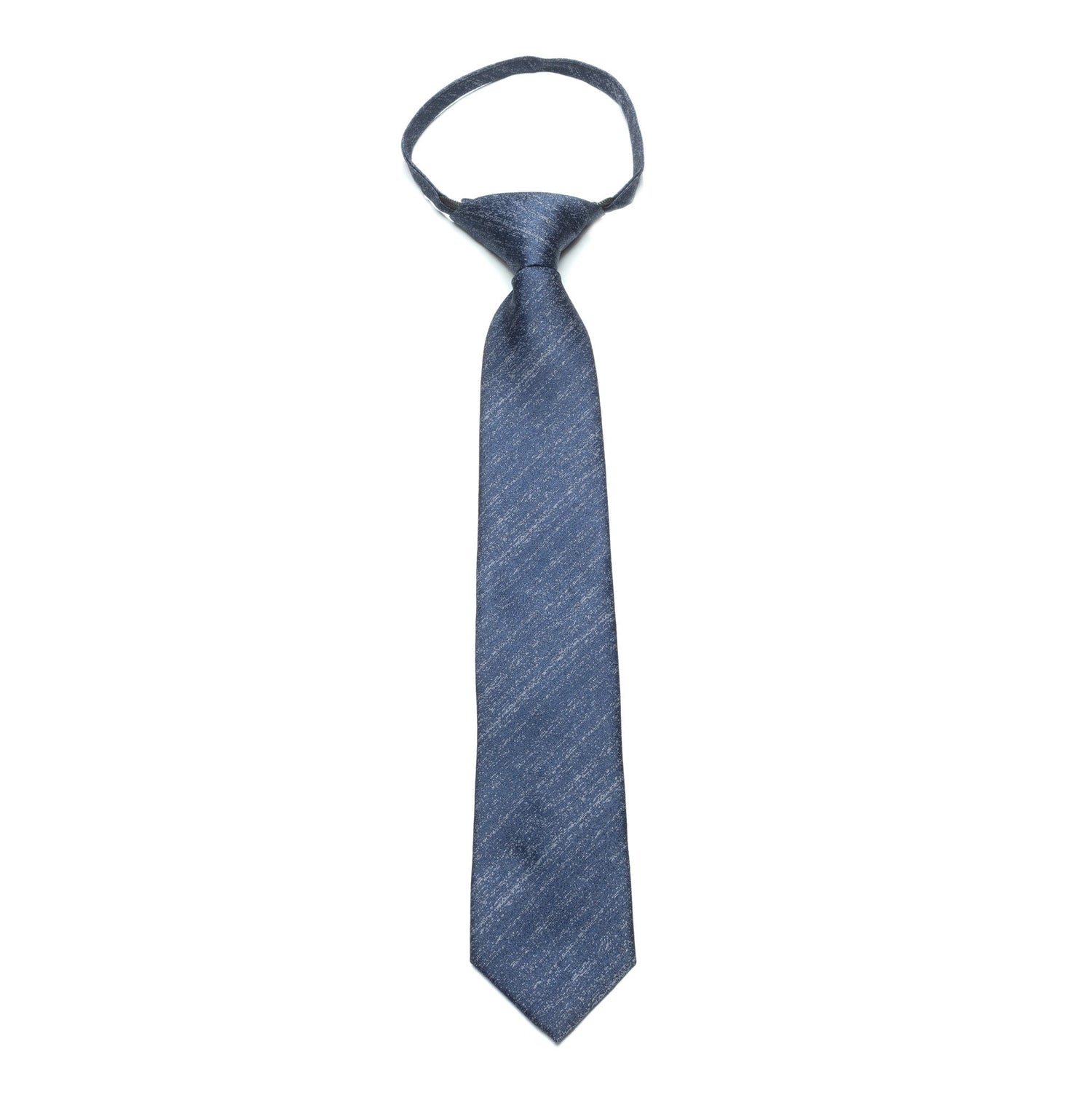 Boys Zipper Tie – Dusty Indigo Mélange