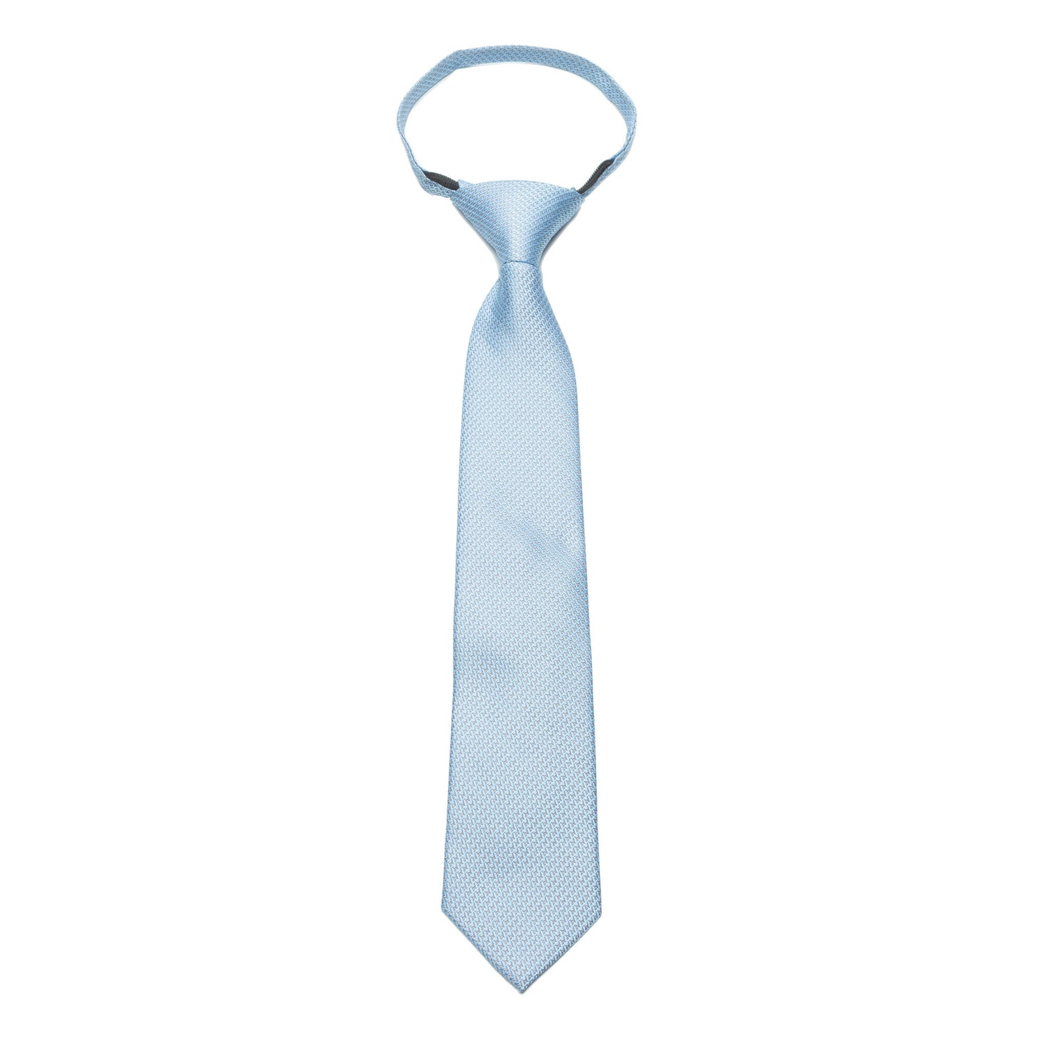 Boys Zipper Tie – Powder Blue Weave