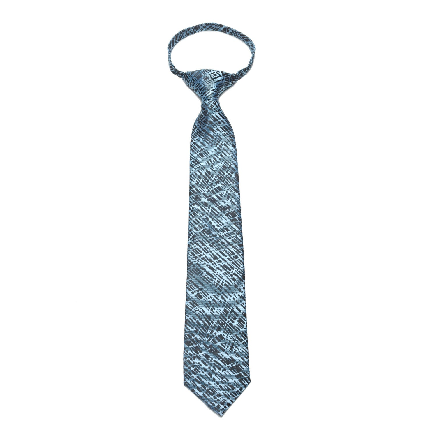 Boys Zipper Tie – Ice Grid Sketch